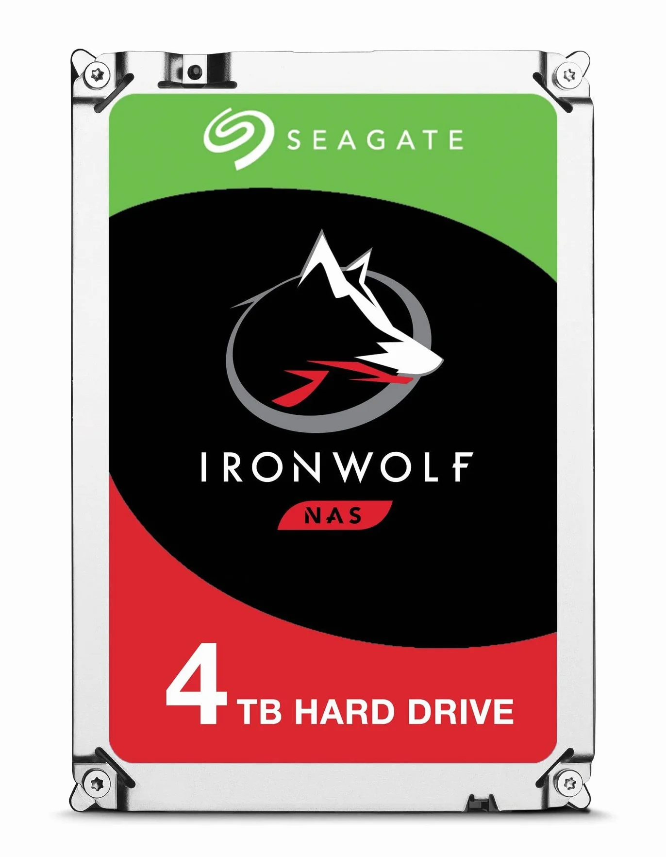 Seagate IronWolf 4 TB wewnętrzny dysk twardy, NAS HDD, 3,5 cala, 5900 obr./min, CMR, pamięć podręczna 64 MB, SATA 6 GB/s, srebrny, 3 lata usługi ratowania danych, nr modelu: ST4000VN008