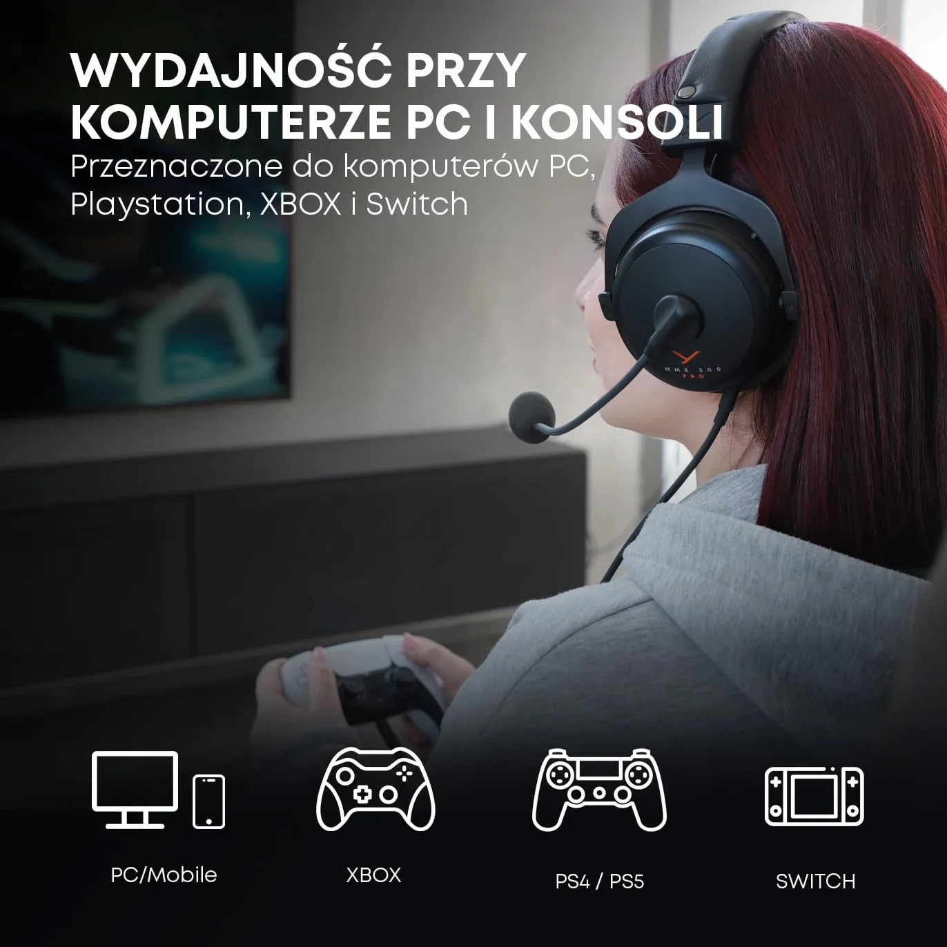 beyerdynamic MMX 300 PRO Zestaw słuchawkowy z przetwornikami STELLAR.45 i mikrofonem pojemnościowym, przewodowy zestaw słuchawkowy do gier