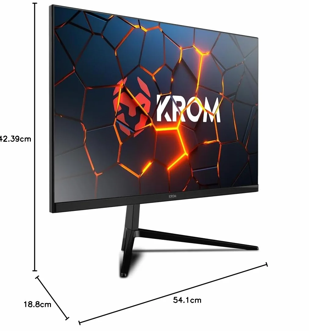 KROM KERTZ - Gamingowy monitor 24" LED RGB 200HZ, czas reakcji 1ms, FullHD (1920X1080px), HDR, AMD Freesync & NVIDIA G-Sync, system VESA 75X75, Low Blue Light/Flicker Free, HDMI, Display port, czarny