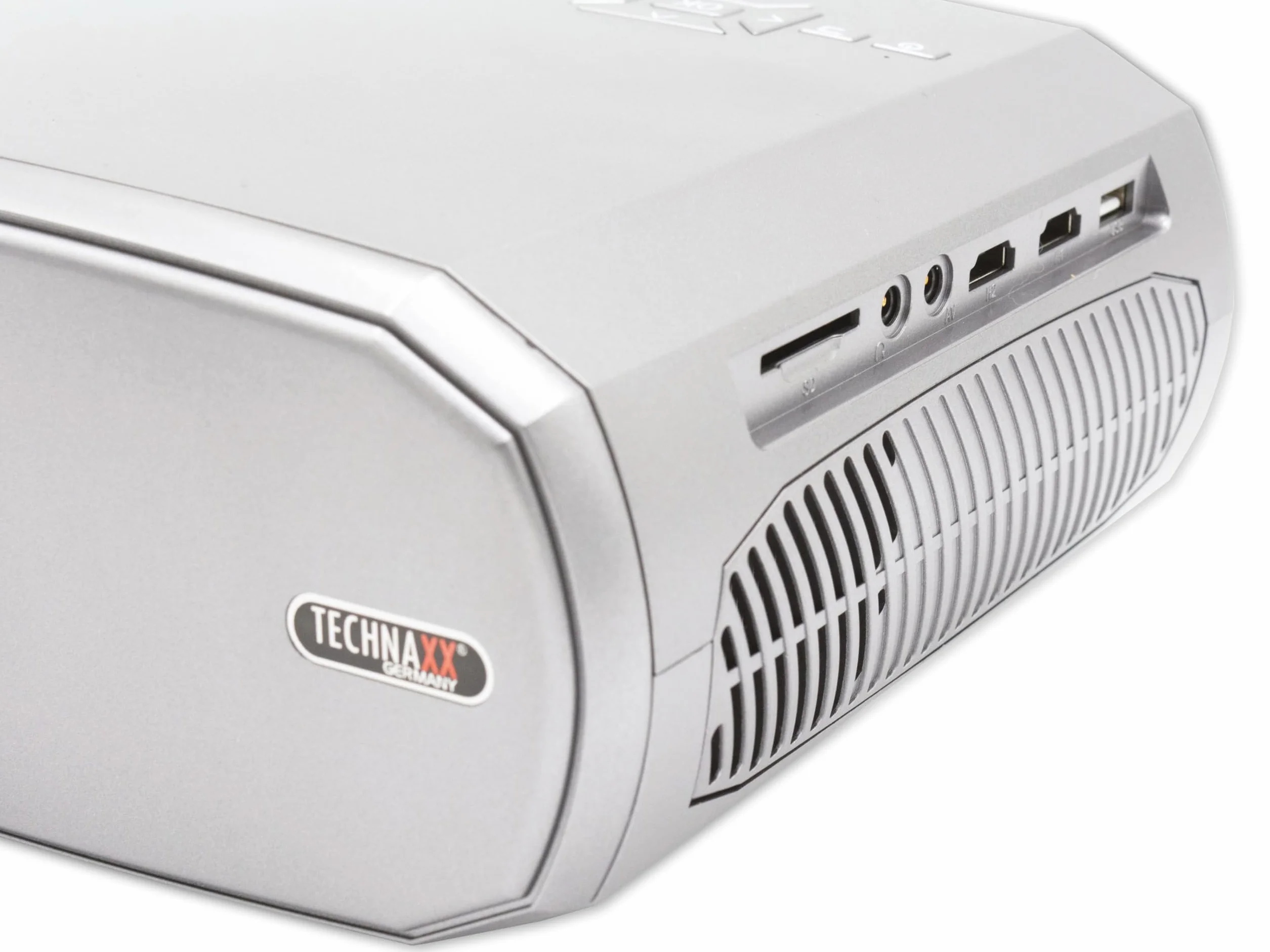 Technaxx Projektor do domu, biura, na zewnątrz - 1080P, głośnik, rozmiar projekcji 50"-200", czas trwania LED 40 000 godzin, odtwarzacz multimedialny, pilot zdalnego sterowania - przenośny projektor TX-177