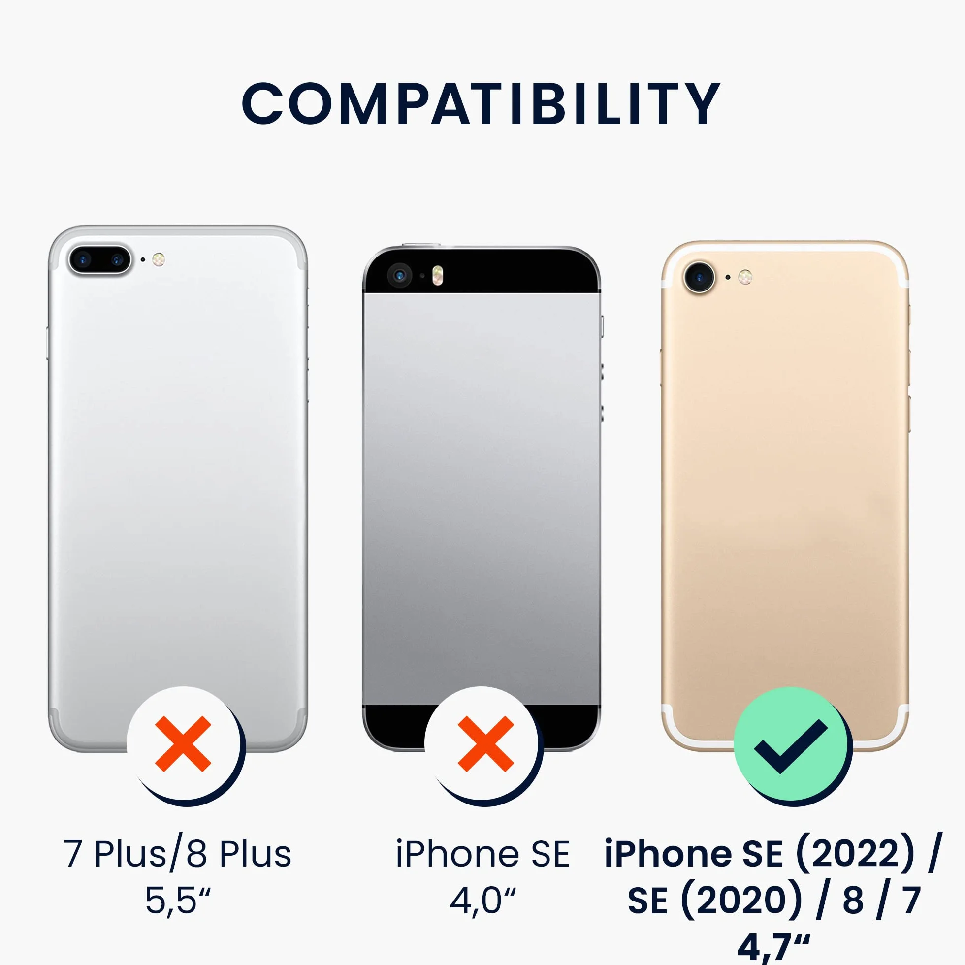 kwmobile Etui kompatybilne z Apple iPhone SE (2022) / iPhone SE (2020) / iPhone 8 / iPhone 7 - Etui z paskiem na rękę i podstawką, miękka silikonowa powłoka TPU - Baltic Blue