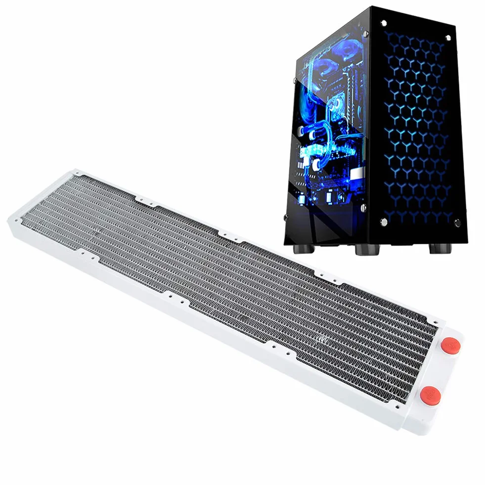 Chłodnica Wodna, Chłodnica Wodna, Części Komputerowe, Części z Gwintem G1/4, 12-rurowy Radiator z Białej Miedzi, do Komputera