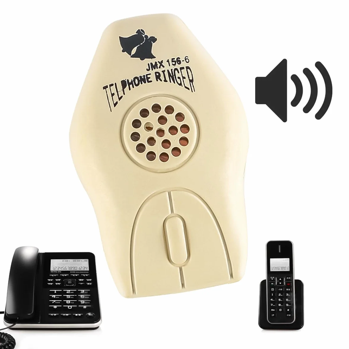 Wzmacniacz dzwonka telefonicznego Wzmacniacz dzwonka telefonicznego Bardzo głośny dzwonek stacjonarny odpowiedni dla starszych dzwonków telefonicznych