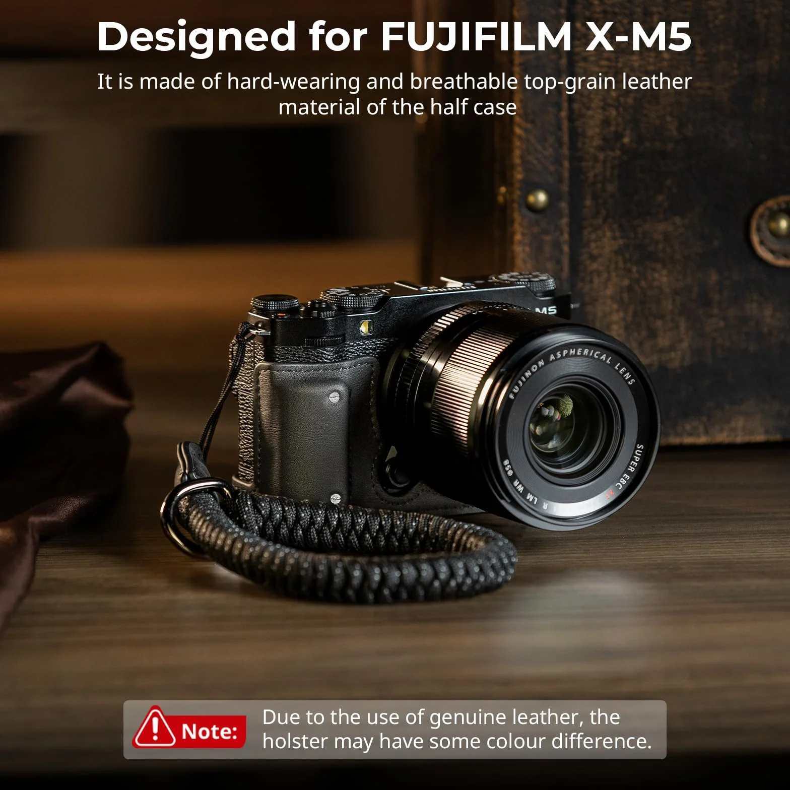 SMALLRIG X-M5 Półpokrowiec ze skóry Kit do FUJIFILM X-M5, Czarny, 117.03 x 47.90 x 55.86 mm / 4.6 x 1.9 x 2.2 in, Praktyczny