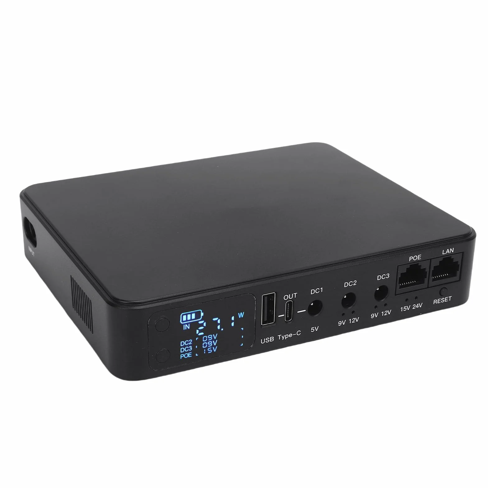 Mini UPS Bateryjna Kopia Zapasowa Cyfrowa Wyświetlacz 10400 MAh Poe 15V 24V USB 5V 9V 12V Nieprzeprawny Zasilacz dla Modemu Routera (wtyczka UE)