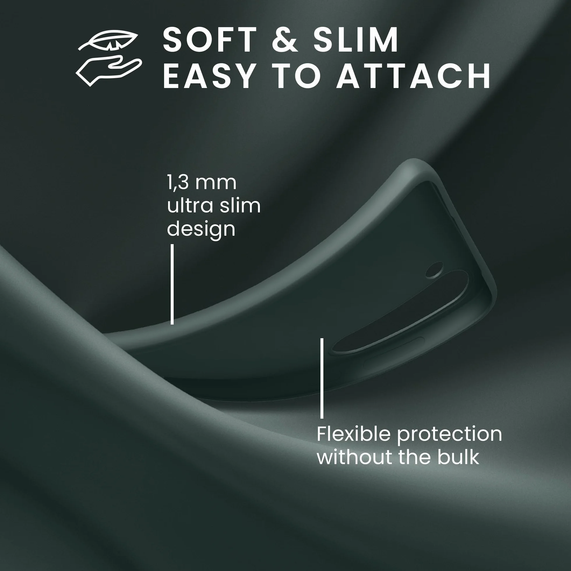 kwmobile Etui do Samsung Galaxy A55 5G Etui - Ultra cienki TPU i silikon z podniesionymi krawędziami zapobiegającymi upadkowi - Zielony mech