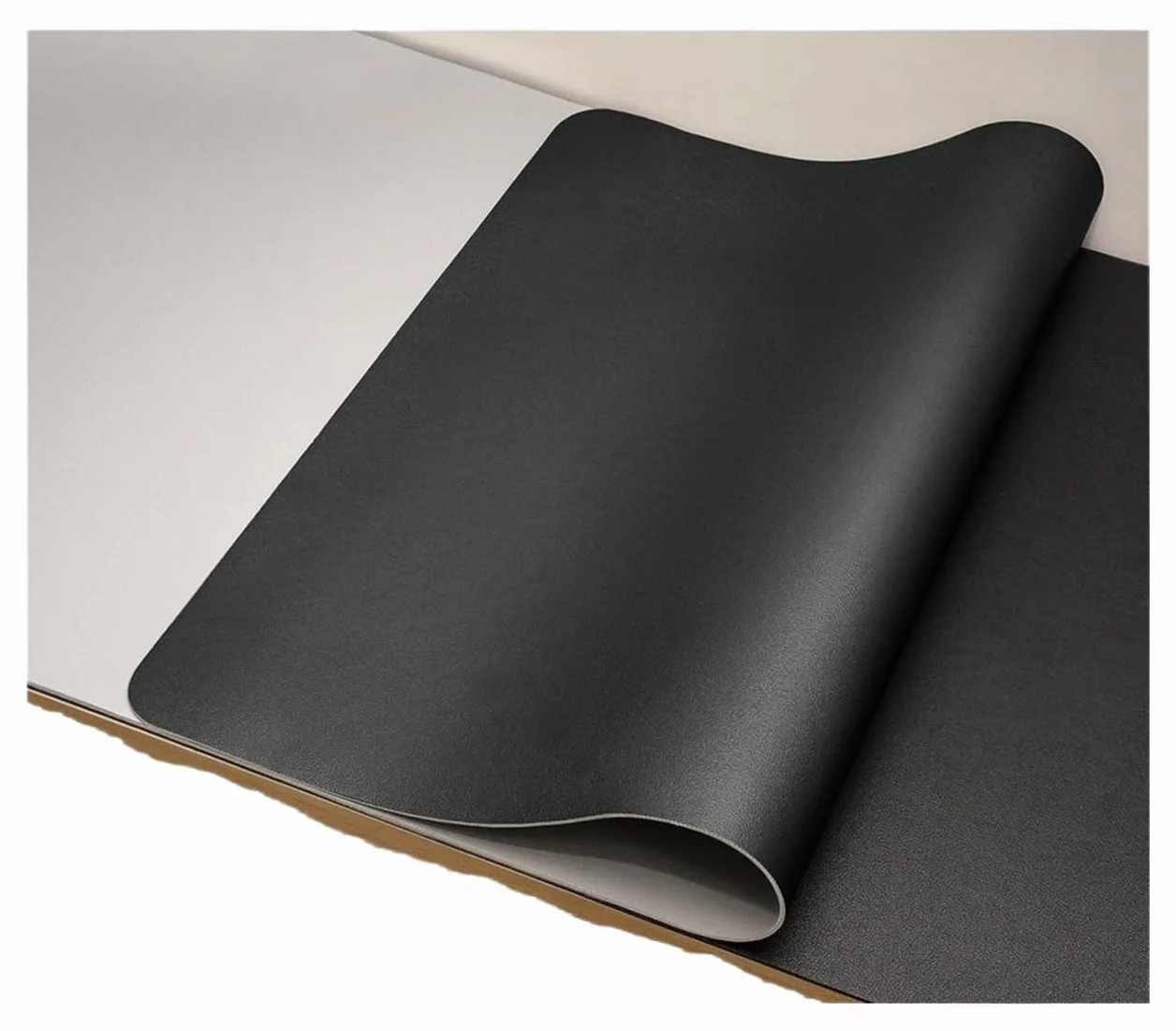 Podkładka pod mysz, Podkładka na biurko do gier ze skóry wielokolorowej w różnych rozmiarach(Black gray,90x45 cm)