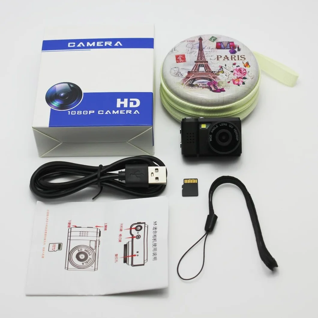 Mini aparat cyfrowy z ekranem LCD lampa błyskowa LED 1080P Full HD 128 GB karta SD Monoreflexes Shaped CMOS mały kompaktowy przenośny rejestrator wideo