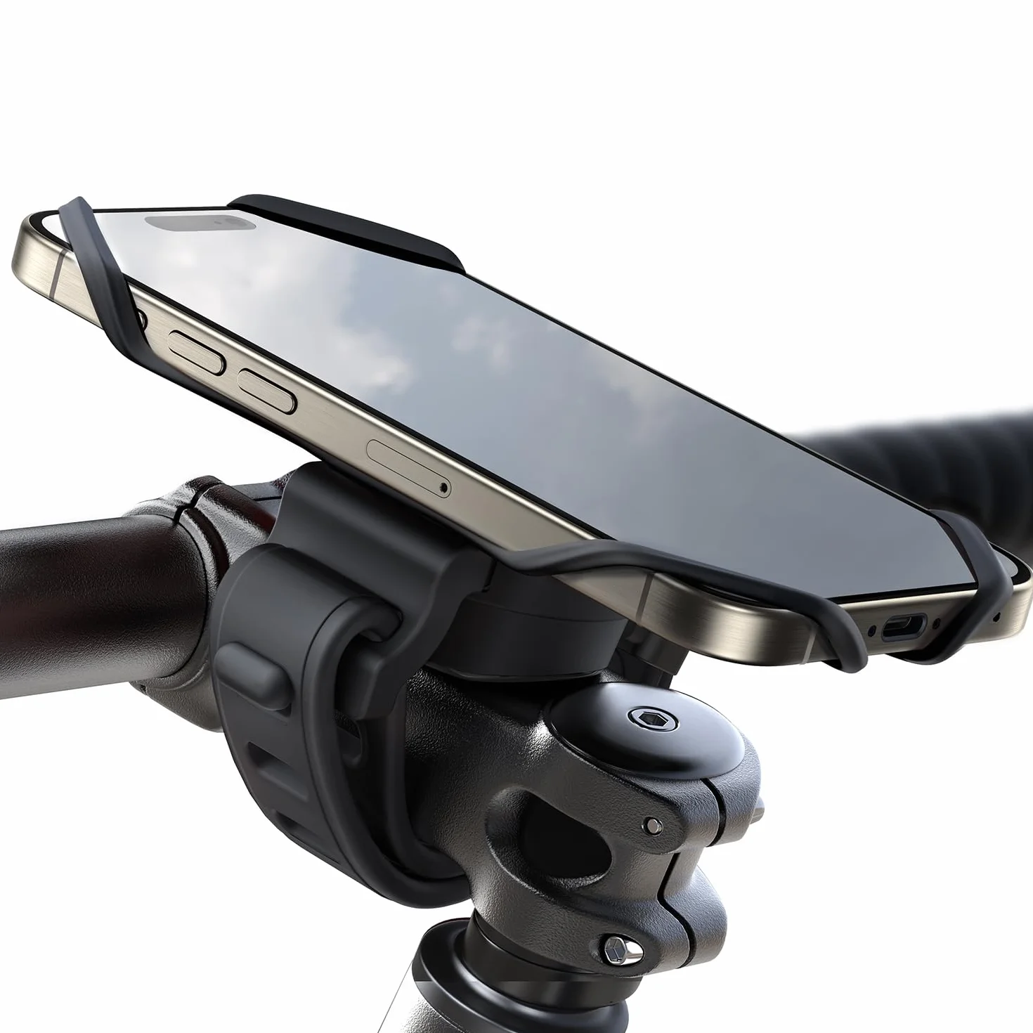 JOYROOM Uchwyt na telefon do roweru 2026 Najnowszy [Silikonowa amortyzacja uderzeń] Uchwyt na telefon do motocykla Obrotowy 360° Uchwyt na kierownicę do roweru wyścigowego, hulajnogi elektrycznej