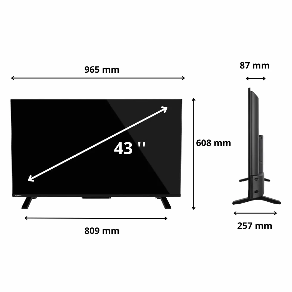 Toshiba Smart VIDAA, 43" Ultra HD 43UV2363DA TV 4K, 43", telewizor LED kompatybilny z Alexa, DVB-T2, technologią LED, Dolby Vision HDR10, HDMI 2.1