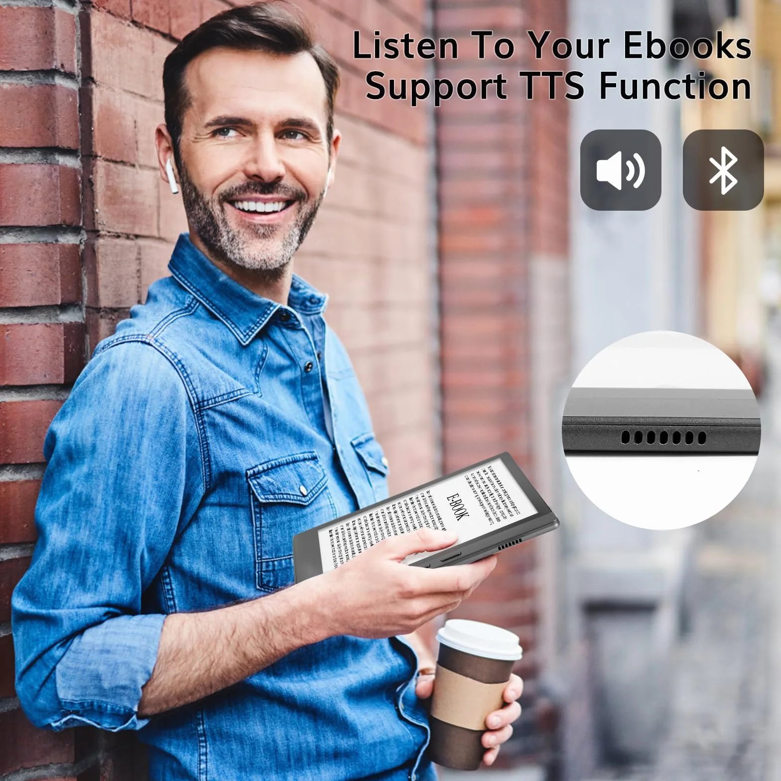 Meebook E-Reader M7 | 6.8' Eink Carta Screen | 300PPI Smart Light | Android 11 | Ouad Core Processor | Out Speaker | Support Google Play Store | 3GB+32GB Storage | Micro-SD slot | Gray