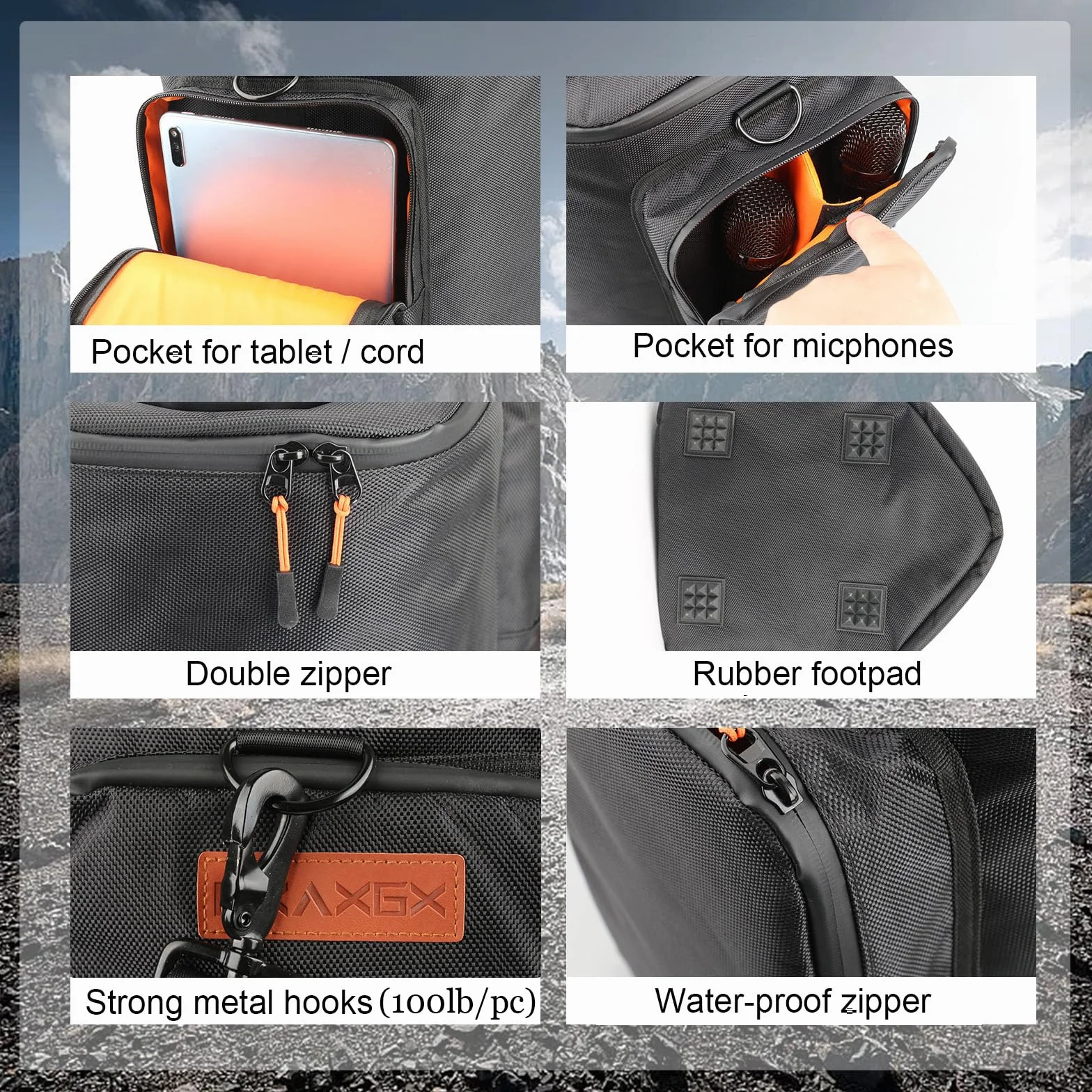 Torba na ramię, torba do przenoszenia Bose S1 / S1 Pro + przenośny głośnik Bluetooth, system PA i mikrofony, nadajniki, tablet, akcesoria do kabla zasilającego