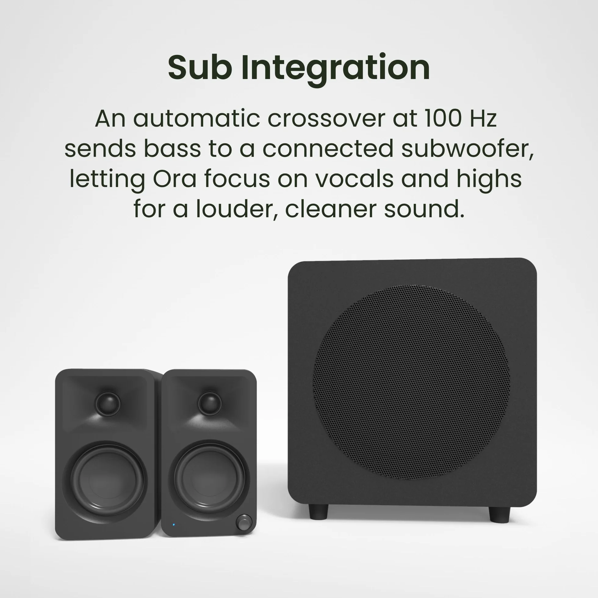 Kanto ORA 100W Powered Bi-amp Reference Desktop Computer Speakers w/Bluetooth 5.0 & USB-C | 100 Hz Crossover | Reference Quality Sound | Pair | White