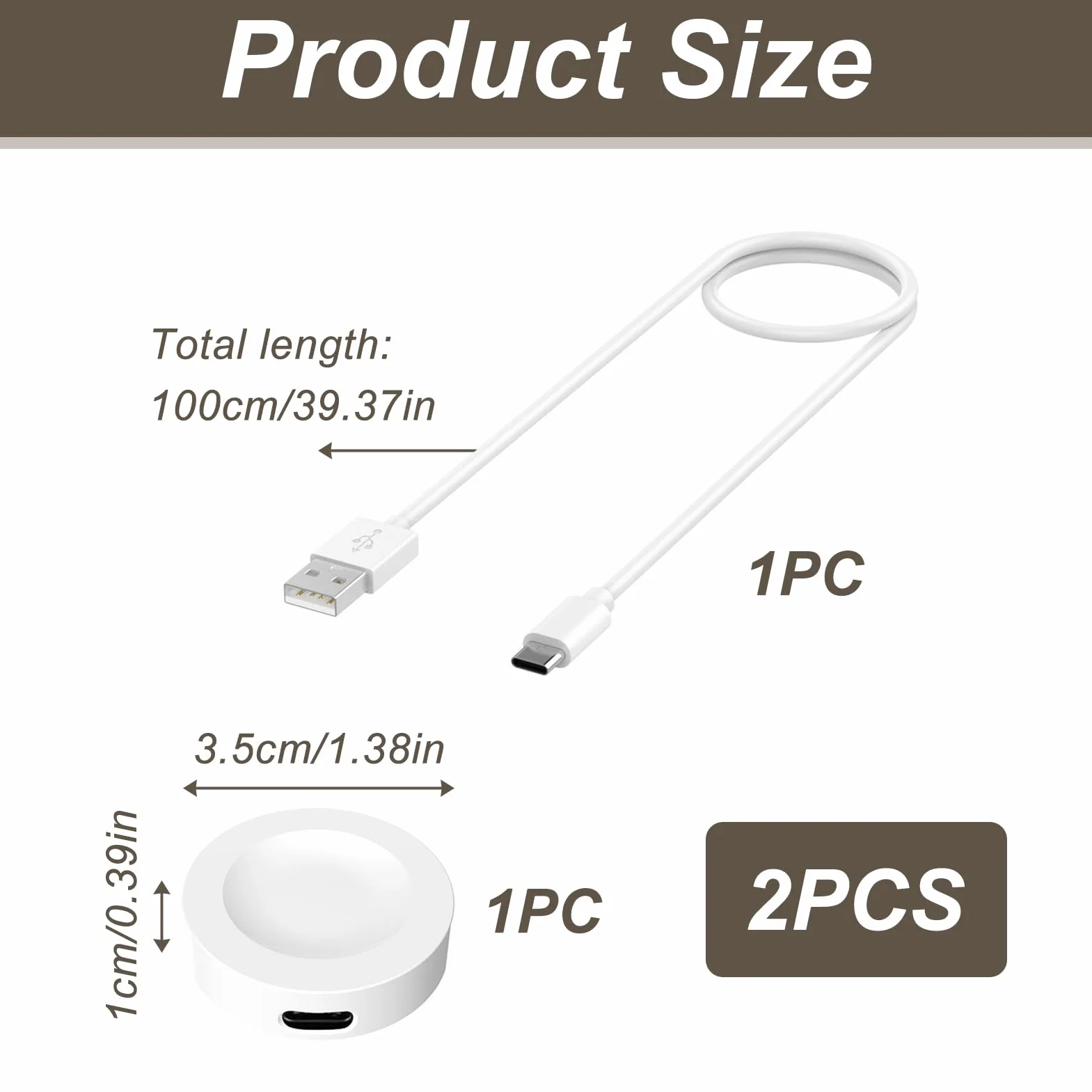 Ładowarka magnetyczna kompatybilna z Huawei Watch GT5 Pro, GT5, GT4, GT3, GT3SE, GT Runner, GT2Pro, 4/4Pro, 3/3Pro, 100 cm
