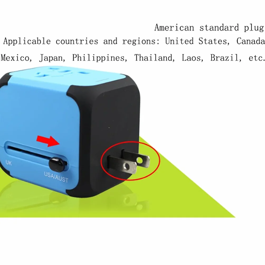 International Plug Converter, Gniazdo Travel Travel Carger, Międzynarodowa ładowarka AC. Adapter wtyczki z 2 Usb.