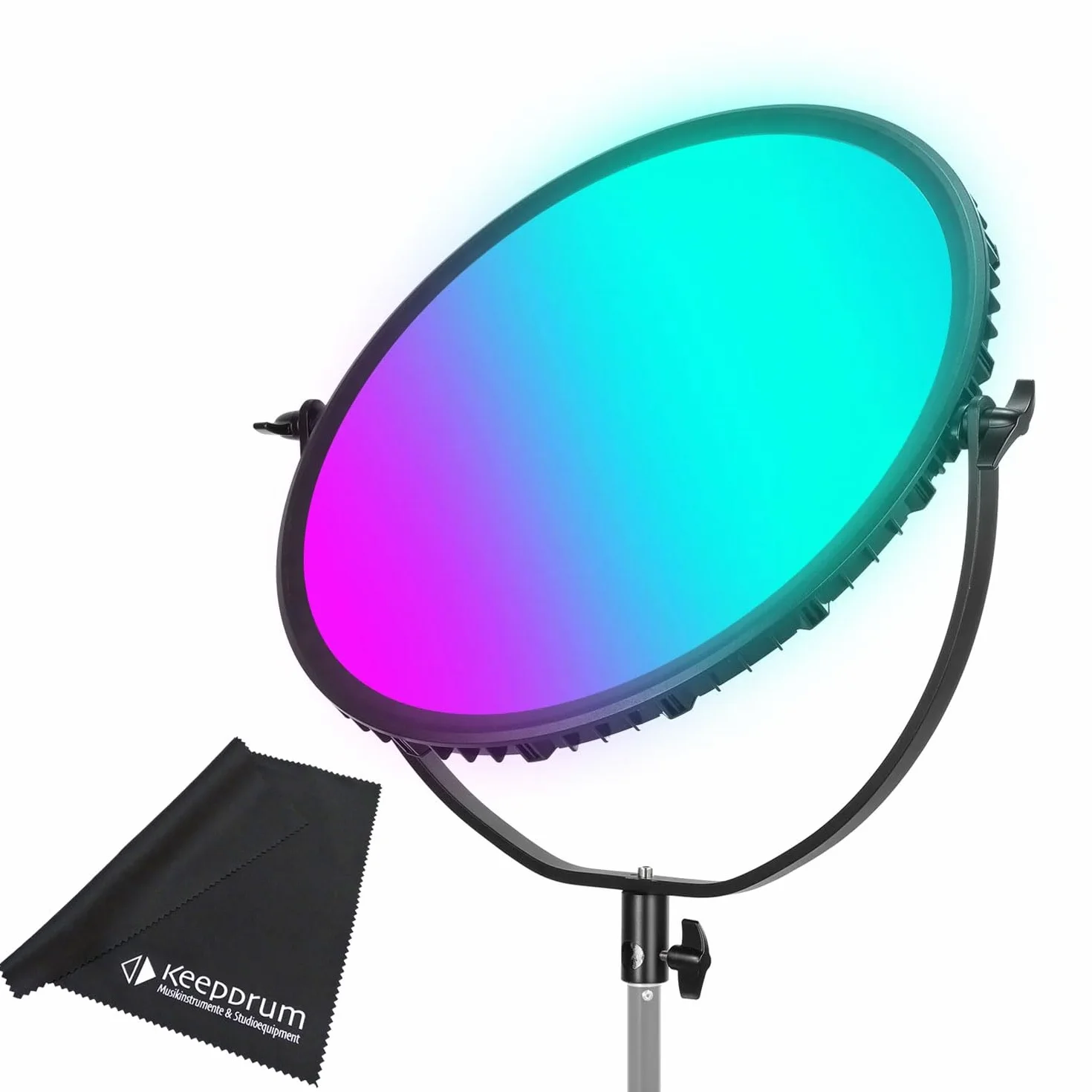 Neewer GR18C okrągły panel LED RGB, lampa wideo ze sterowaniem za pomocą aplikacji, 18 cali, ściereczka z mikrofibry Keepdrum