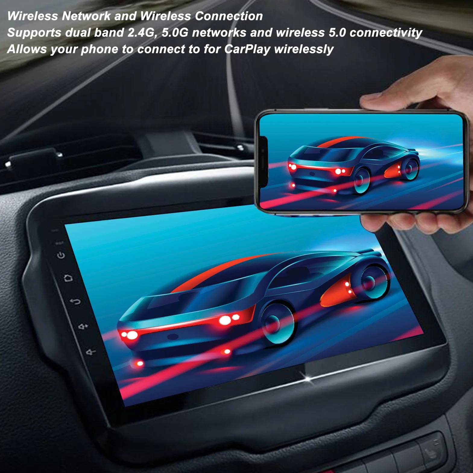 Bezprzewodowy Adapter Wysoka wydajność Bluetooth 5.0 do Konwersji Przewodowej na bezprzewodową w Samochodach Kompatybilnych z Auto