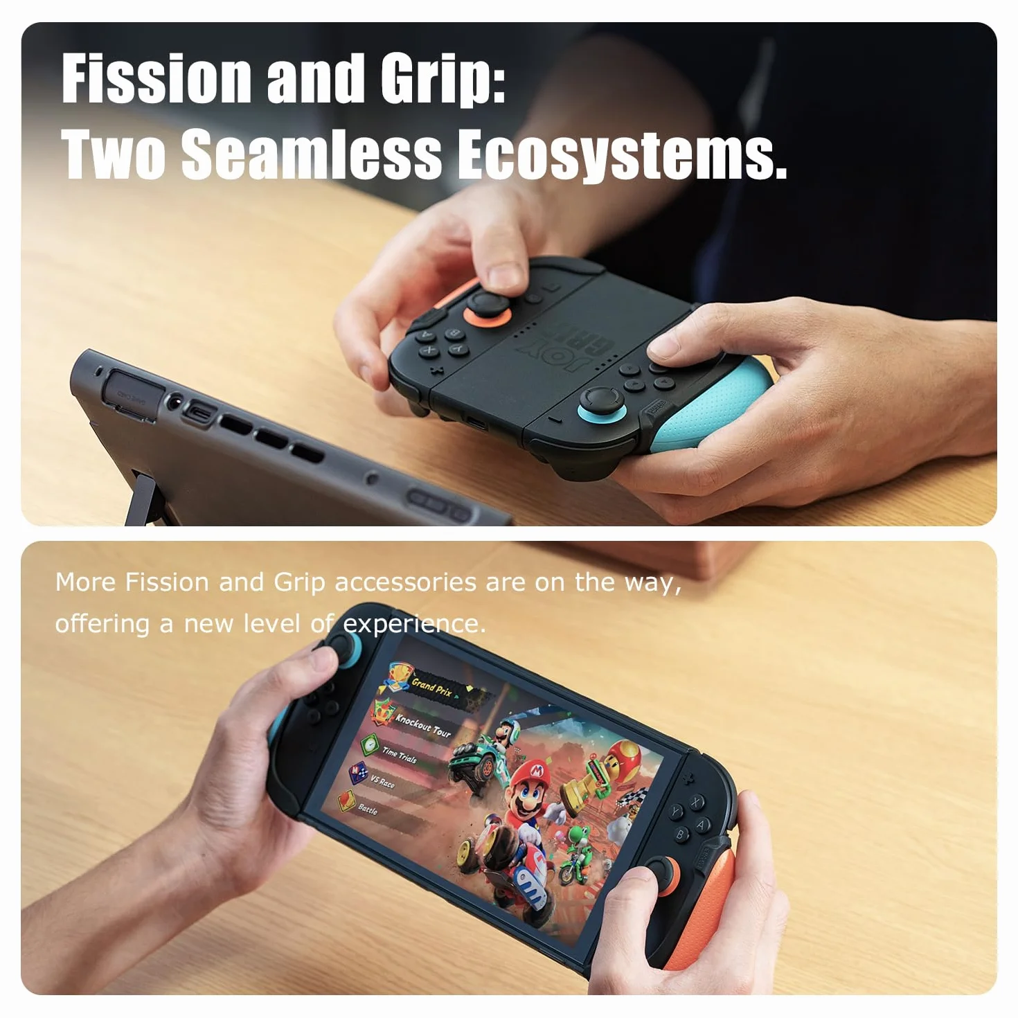 Savage Raven by Skull & Co. FissionGrip Bundle do Nintendo Switch 2: Rewolucyjne etui ochronne z wymiennymi uchwytami [do dopasowania do wszystkich rozmiarów rąk] [z etui Carrying]- Neon Blue(L)+