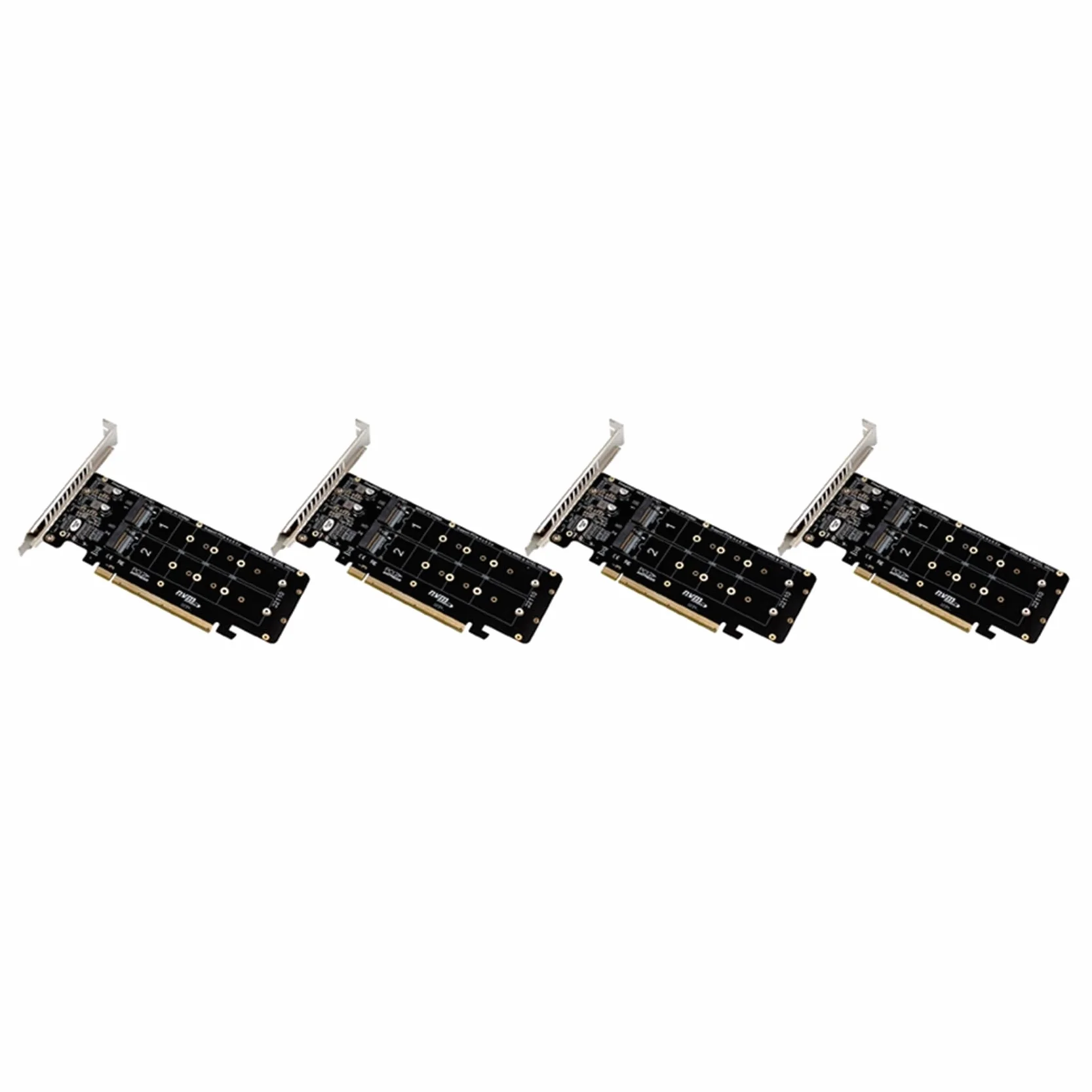 4 x karta rozszerzenia PCIE 4.0 Dual Disk PCIeX16 do M.2 M-Key NVME SSD, obsługuje 4 dyski SSD NVMe M.2 M Key 2280
