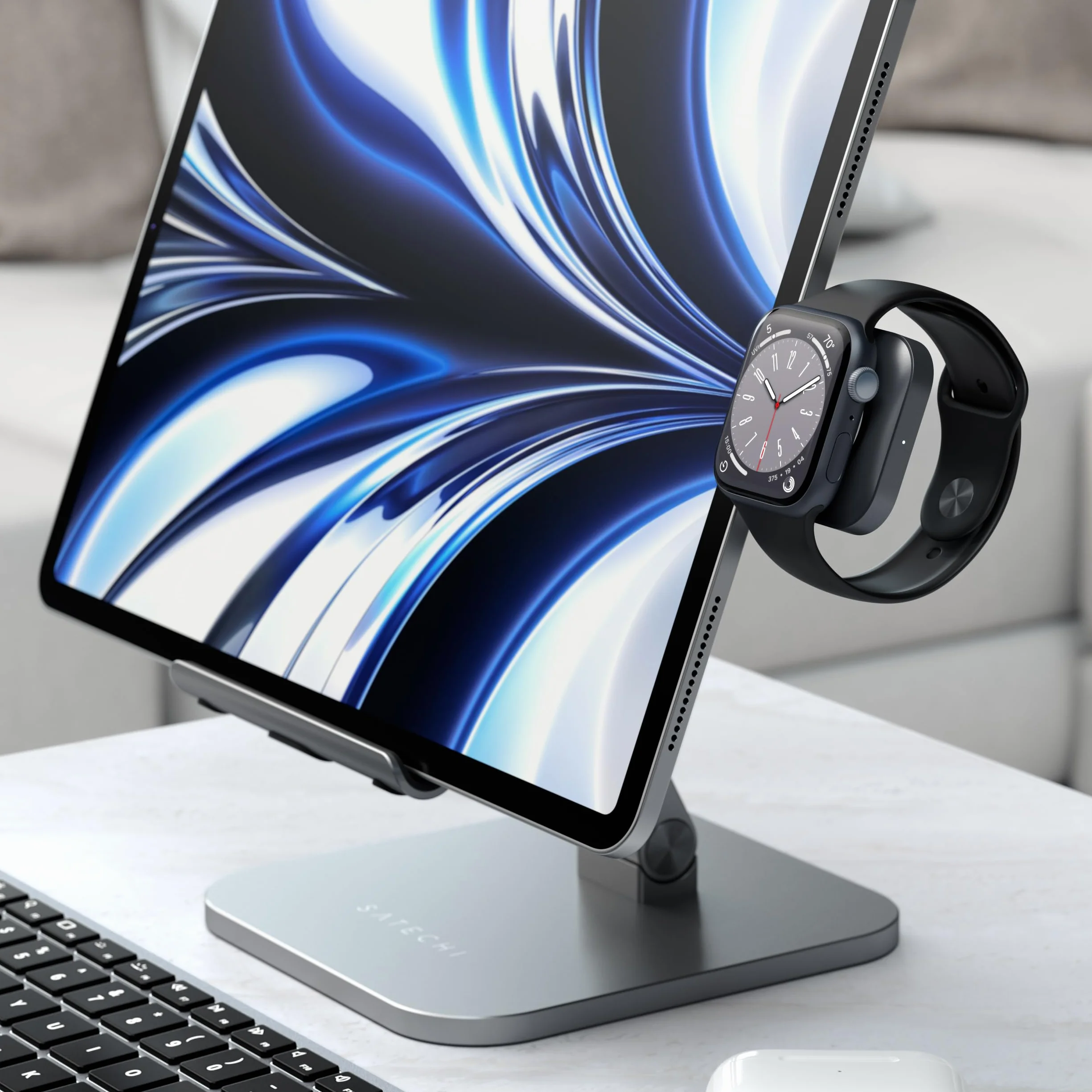 SATECHI przenośna ładowarka USB-C do Apple Watch, 5 W | Aluminiowa obudowa, certyfikat MFi, do Apple Watch Series 1–11, Ultra 1–3, SE 1–3 oraz AirPods