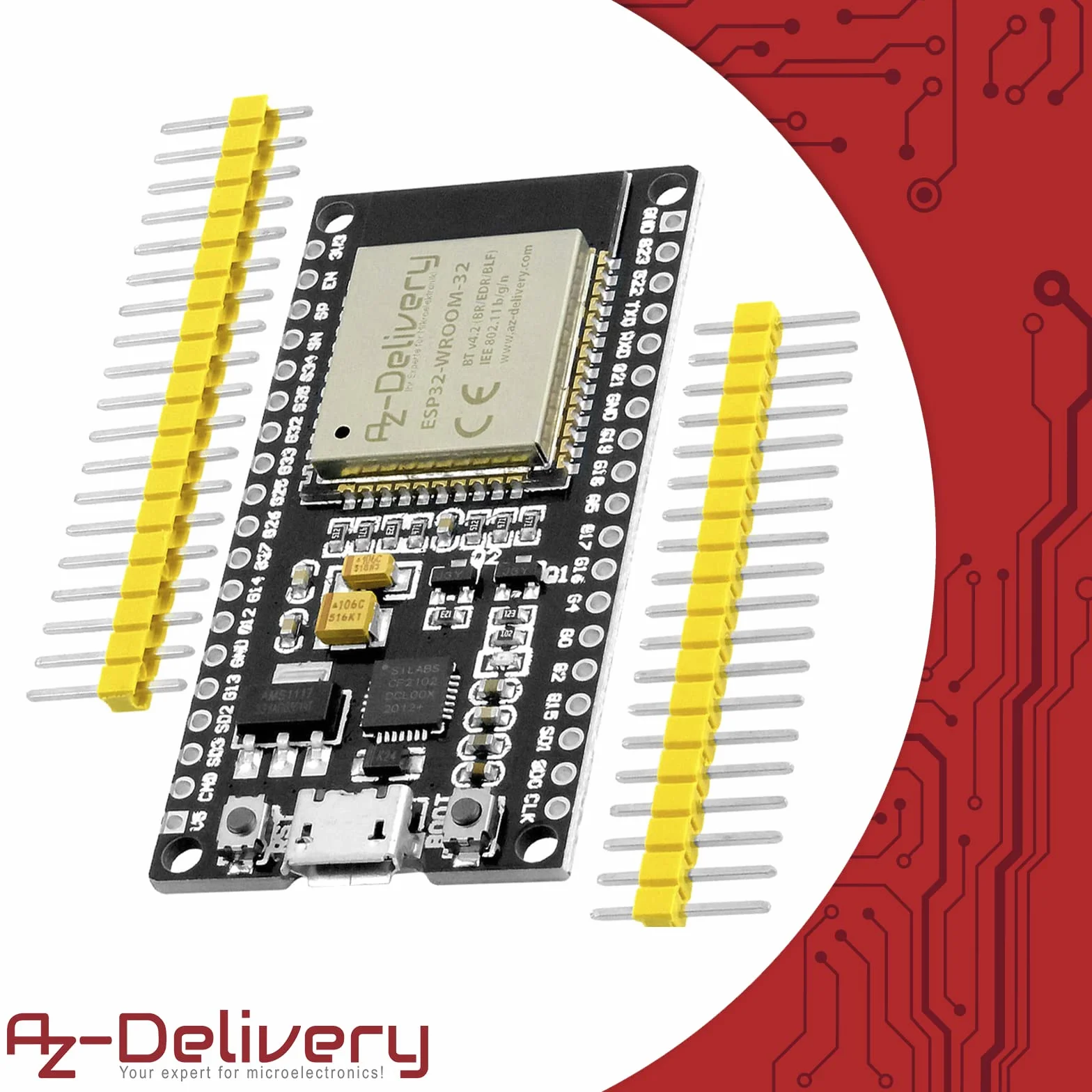 AZDelivery ESP-32 Dev Kit C nielutowany moduł NodeMCU WLAN Płytka rozwojowa WiFi z CP2102