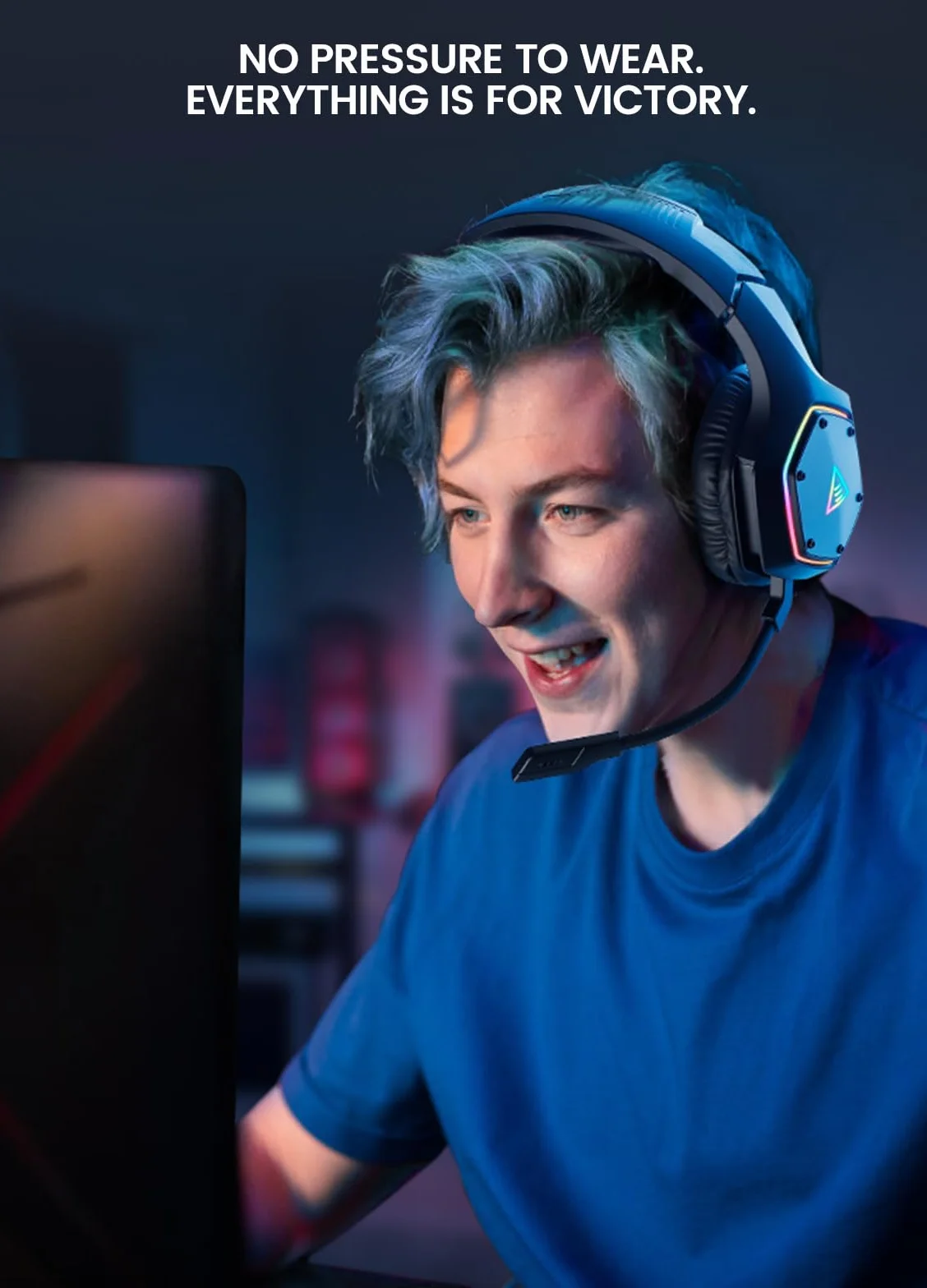 EKSA E1000V2 zestaw słuchawkowy gamingowy, interfejs USB typu C i USB-A, zestaw słuchawkowy z mikrofonem, dźwięk przestrzenny 7.1 i światło RGB, słuchawki gamingowe do PC/PS4/PS5/Mac
