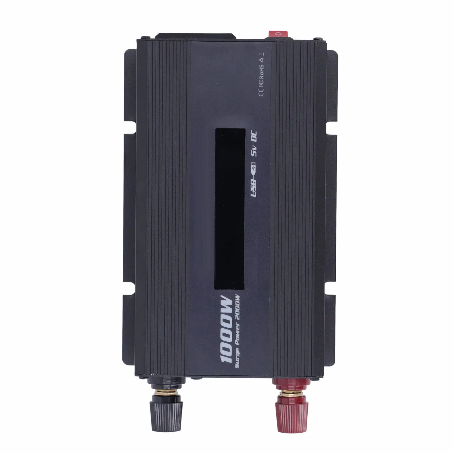 Ausla Przetwornica Samochodowa, Konwerter Prądu Stałego na Prąd Przemienny ze Stopu Aluminium 1000 W z Wyświetlaczem LED USB 5 V 2 A Wielokrotna Ochrona dla Samochodów Wycieczki Drogowe Kemping