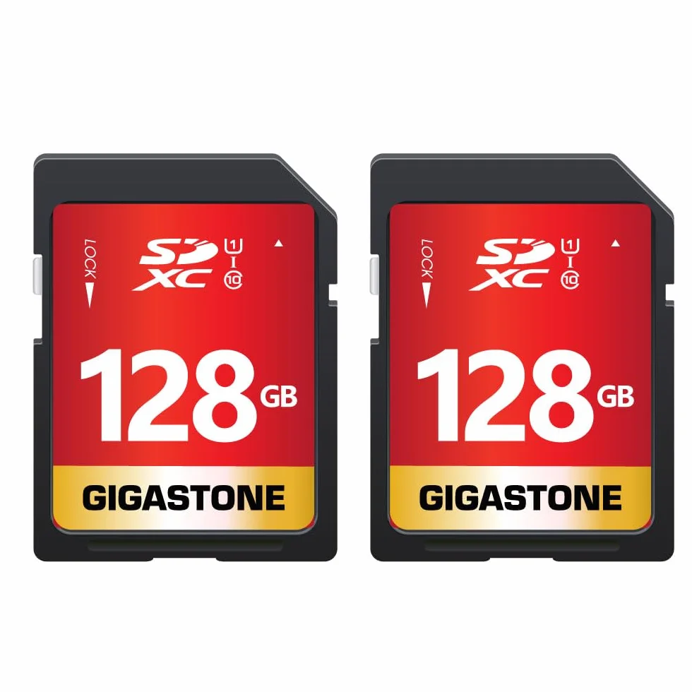 [GIGASTONE] 128 GB karta SD UHS-I U1 klasa 10 SDXC karta pamięci High Speed Full HD Video Canon Nikon Sony Panasonic aparat cyfrowy, pełnowymiarowa karta SD