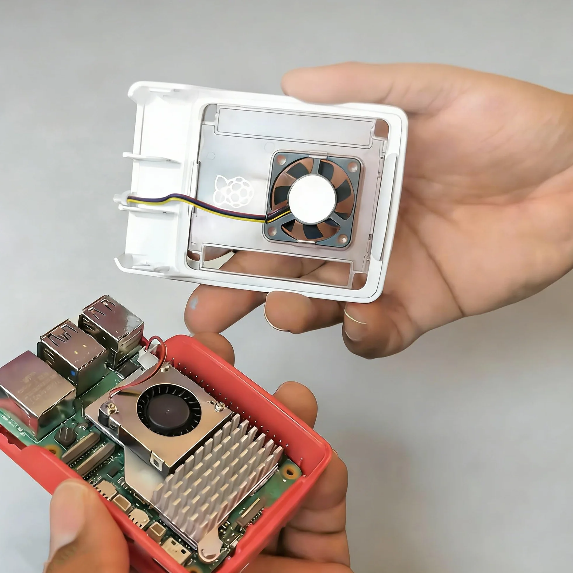 Aktywny wentylator chłodzący, Active Cooler do RasPi 5, aktywny wentylator, aluminiowy radiator, z wentylatorem sterowanym temperaturą, radiator, kompatybilny z RasPi 5