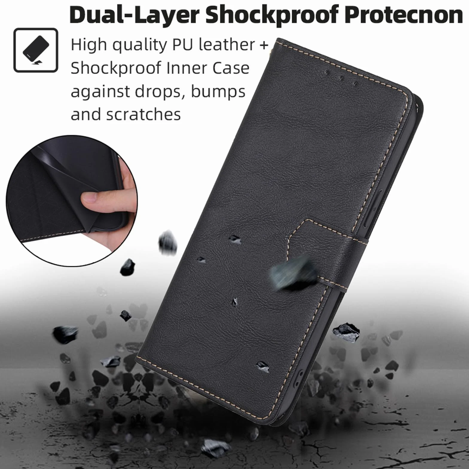 Etui portfelowe do Huawei Pura 90 Pro Max/90 Pro, etui z klapką ze skóry, przegródki na karty, zapięcie magnetyczne i ochrona przed upadkiem, etui ochronne, brązowe, 90 Pro