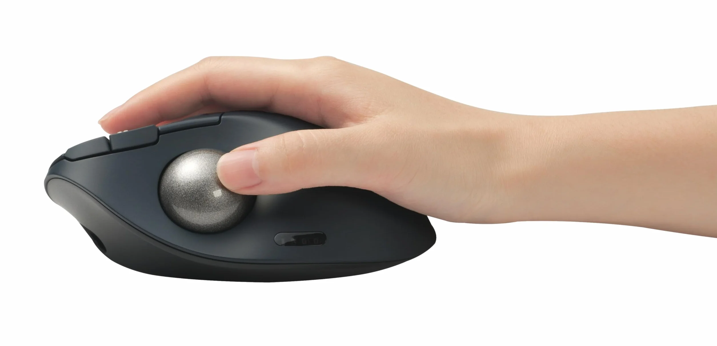 Kensington Trackball Pro Fit Ergo TB550 Bluetooth 2.4 GHz, Ergonomiczna Mysz, 34 mm, Obsługiwany Kciukiem, Pokrętło 4D, 51% Plastiku z Recyklingu (K72196WW)