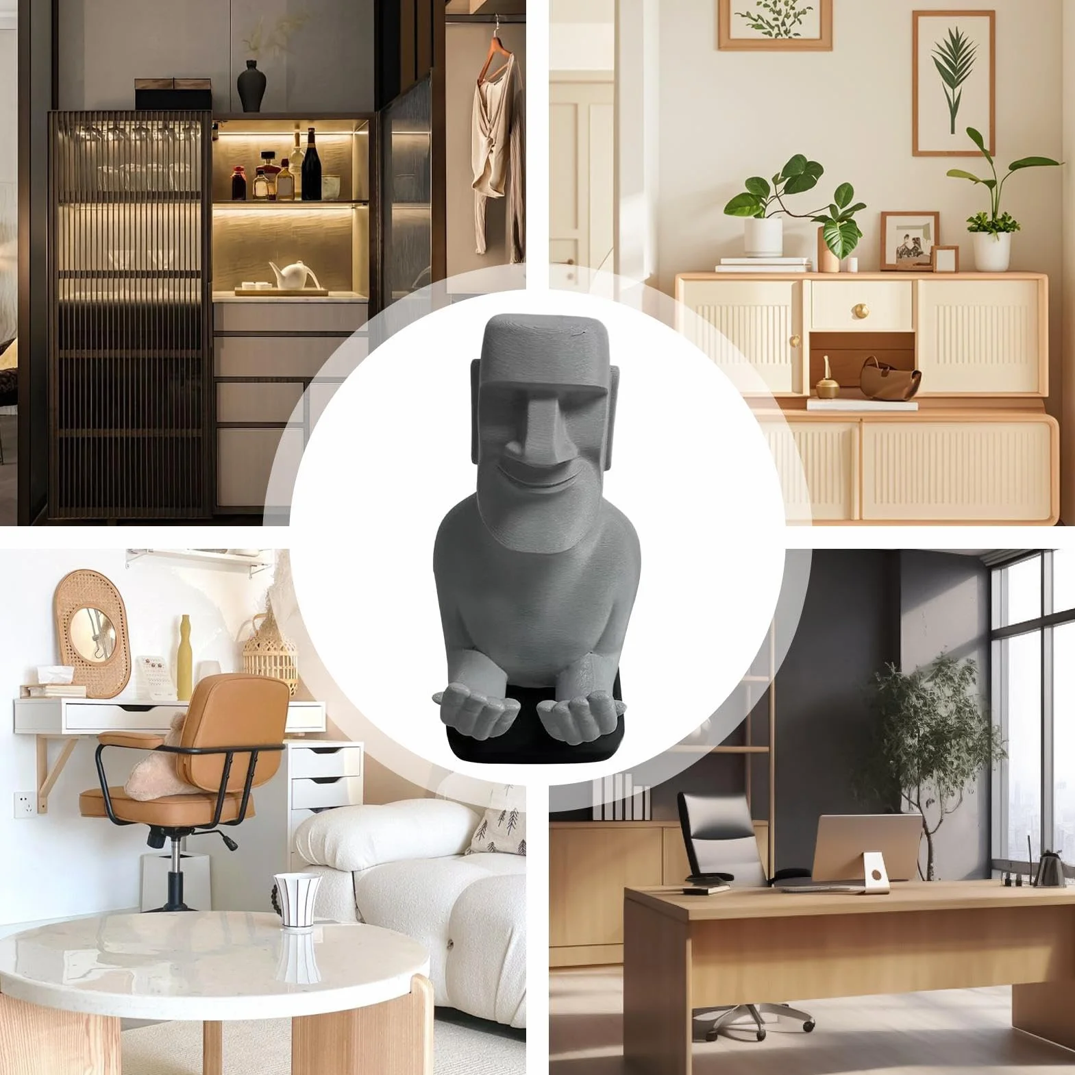 Uchwyt na kontroler do gier - Stone Man Decor, podstawka na telefon komórkowy - dla graczy mężczyzn chłopców nastolatków chłopaka salon biurko sypialnia akademik