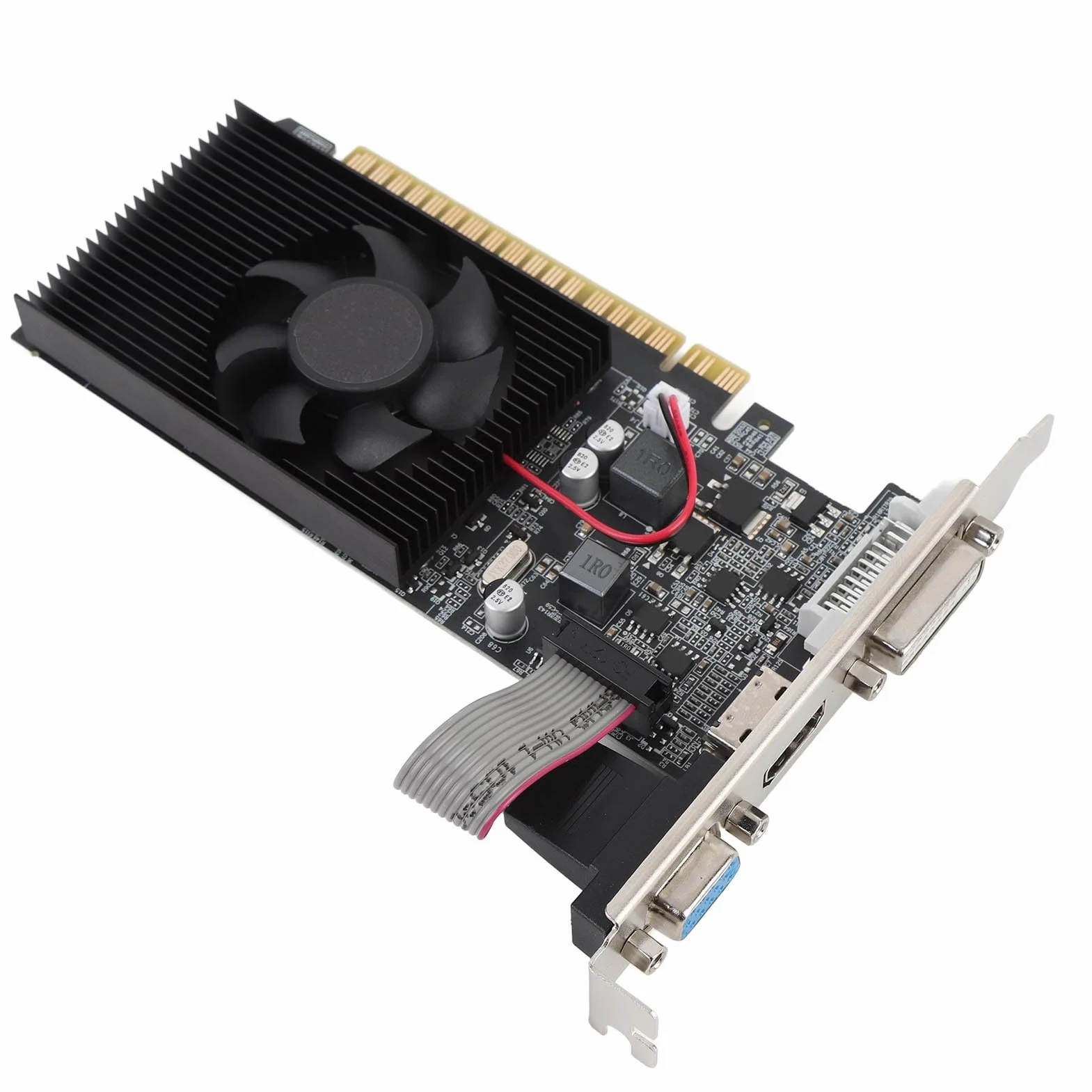 Karta Graficzna do Gier, 2 GB Pamięci Wideo DDR3, Karta Graficzna do Komputera PC, z Interfejsem Multimedialnym HD Port VGA DVI Komputera Stacjonarnego