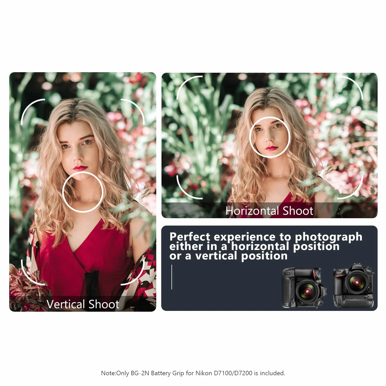 Neewer® Pionowy uchwyt baterii zamiennik do MB-D15 działa z baterią EN-EL15 lub 6 sztuk baterii AA do lustrzanki cyfrowej Nikon D7100 D7200