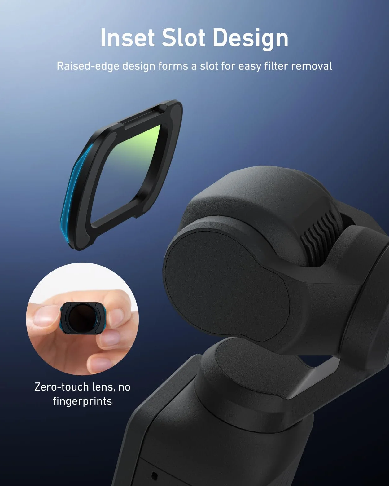 TELESIN Zestaw filtrów magnetycznych do DJI Osmo Pocket 4/3 & Xtra Muse, filtry VND+CPL+1/4 Black Mist, filtry 2mm Ultra-Thin Variable ND 2–32/Polarizing/Black Diffusion 1/4 z etui do przechowywania