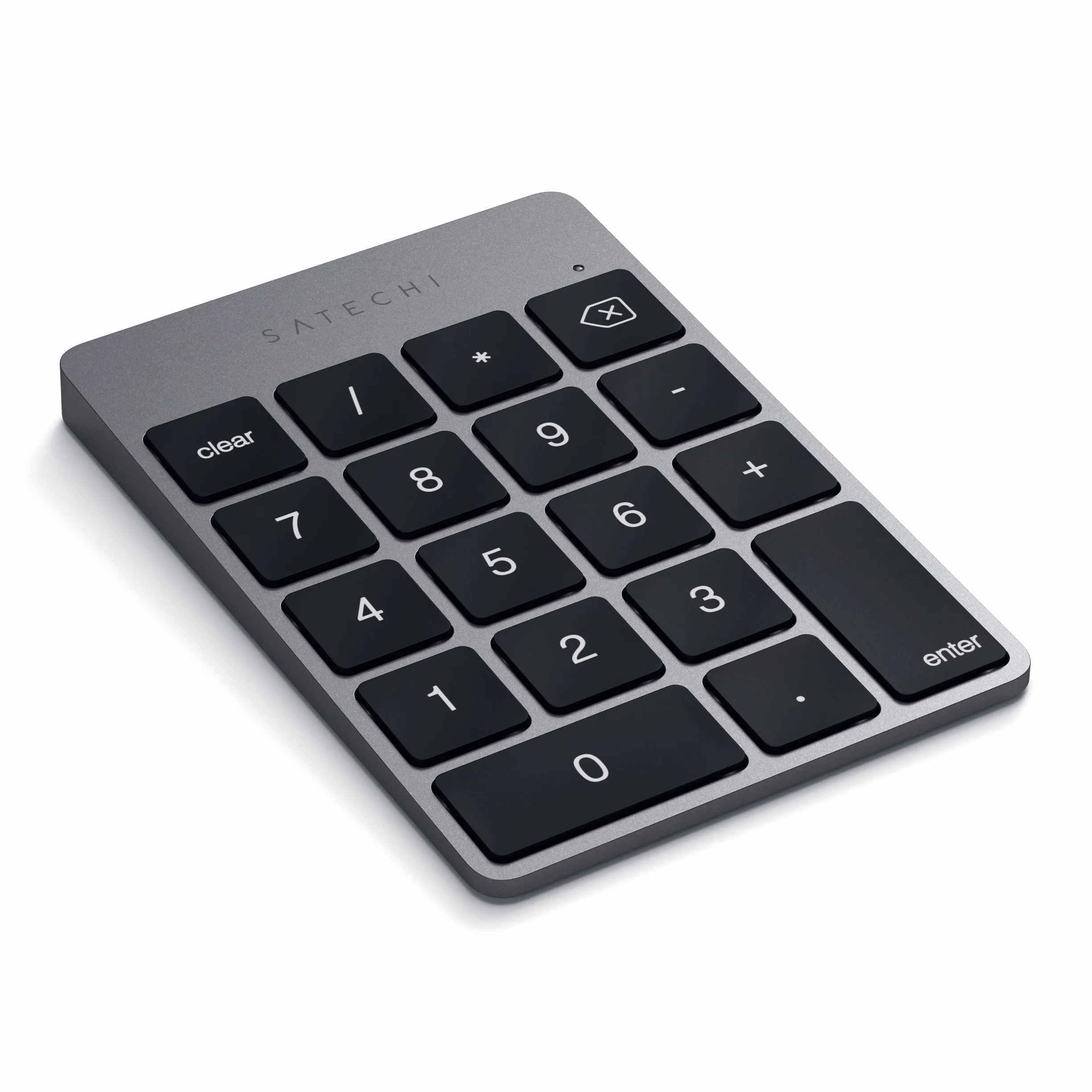 SATECHI Smukła aluminiowa bezprzewodowa klawiatura Bluetooth - rozszerzenie o 18 klawiszy do wprowadzania danych Excel do iMac, MacBooka Pro, iPad, iPhone, Lenovo i innych (kosmiczna szara)