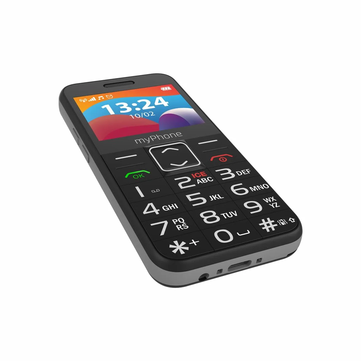 myPhone Halo 3 LTE telefon dla seniora ze stacją ładującą, 4G, przyciskiem SOS, duże przyciski, czytelny wyświetlacz i prosta Bedienung