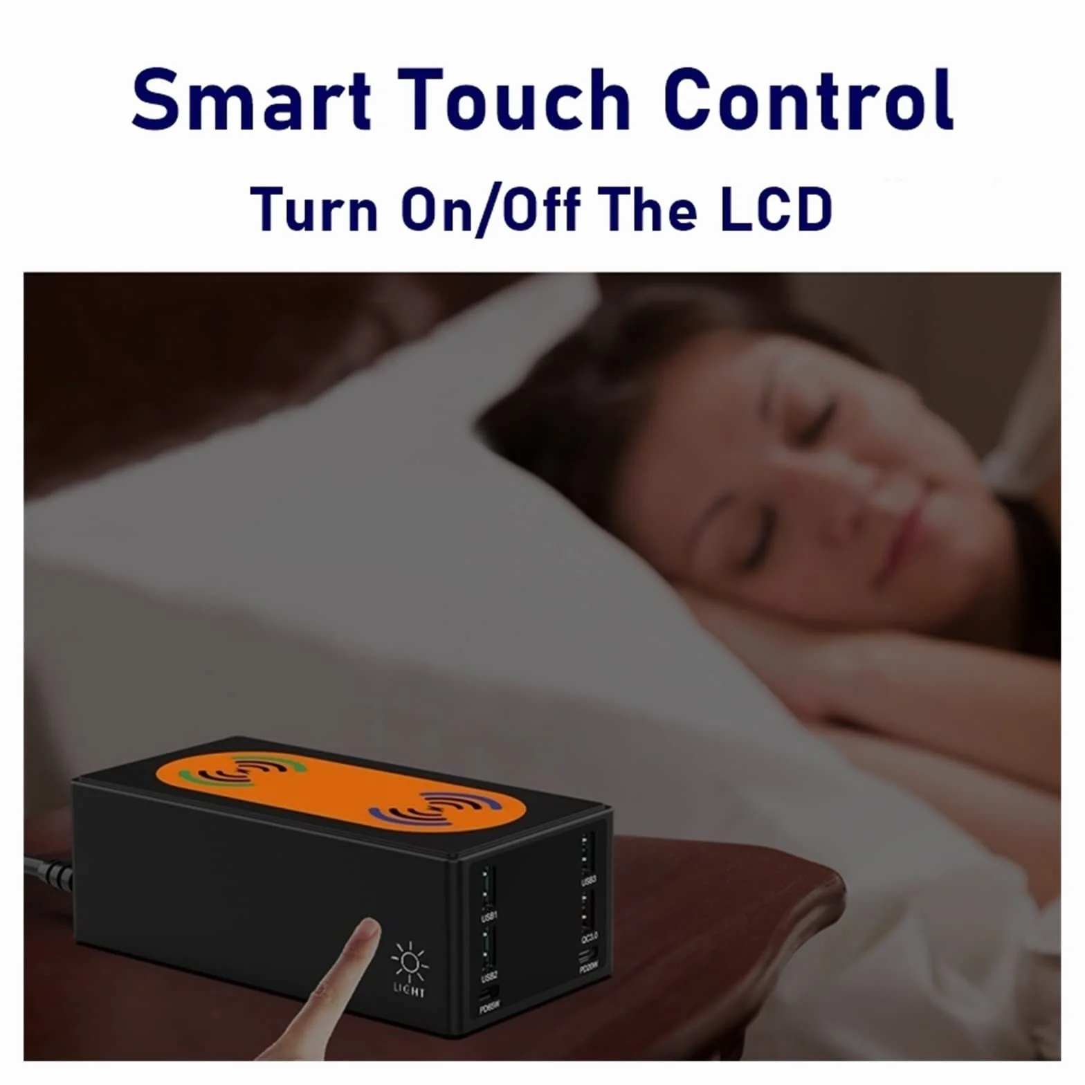 150W Multi USB Bezprzewodowa ładowarka 4 Port USB Stacja ładująca Organizator QC 3.0 Szybka stacja dokująca do telefonu komórkowego, tabletu i innych Bezpieczna ładowarka(Nero)