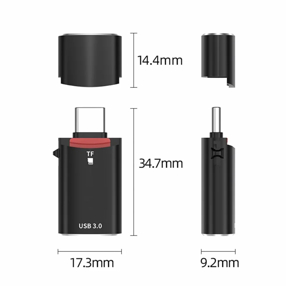 CY Adapter 10Gbps USB-C na USB 3.0 gniazdo OTG i czytnik kart TF Micro-SD do laptopa, tabletu, telefonu