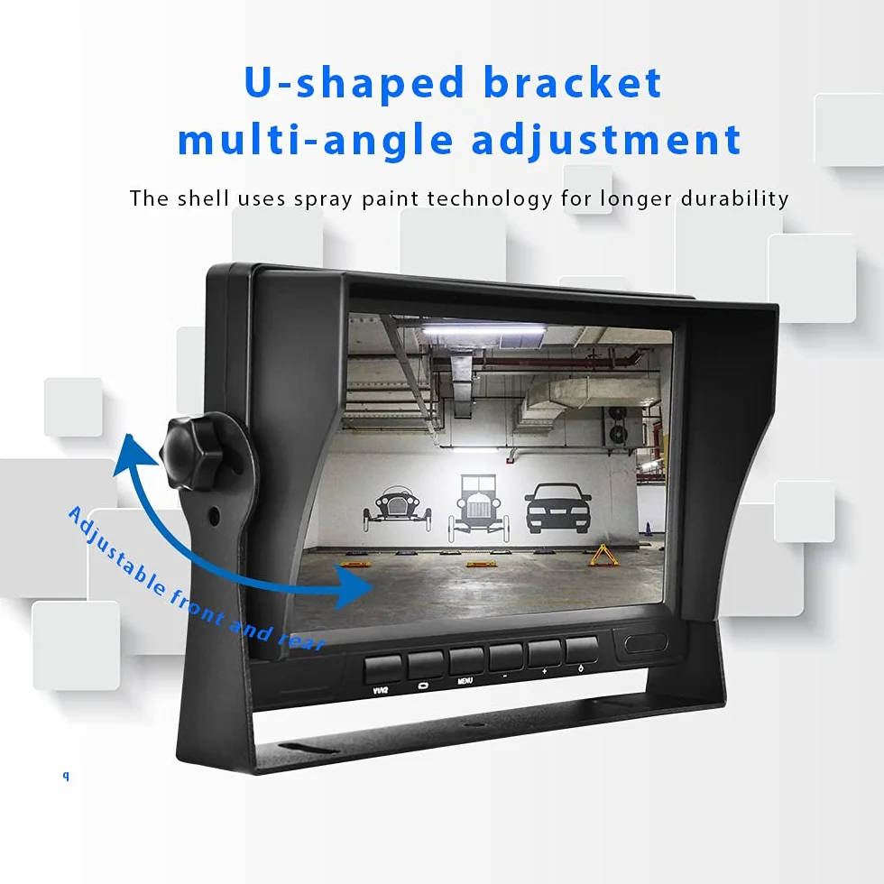 Hikity Zestaw kamery cofania FHD 1080p z 7-calowym monitorem LCD, szerokokątnymi kamerami cofania 170° Wodoodporna kamera IP69 z noktowizorem 18 IR do samochodu kempingowego/przyczepy kempingowej/cięż