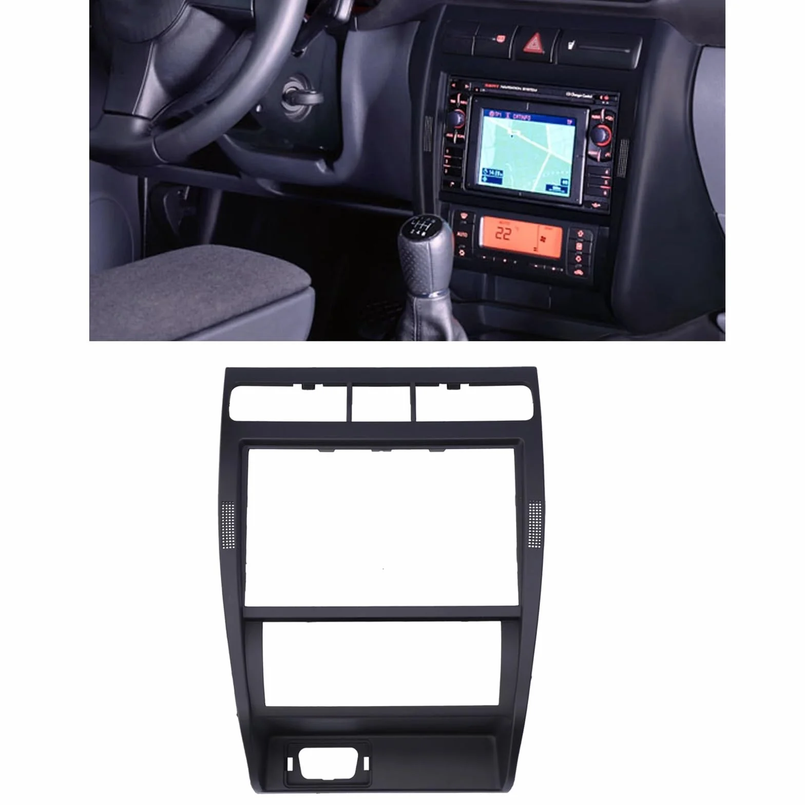 Autoradio Rahmen Osłona ramki panelu nawigacji samochodowej, dekoracja wnętrza, pasuje do Seat Leon/Toledo 1M, wykończenie panelu nawigacji Ramka do radia
