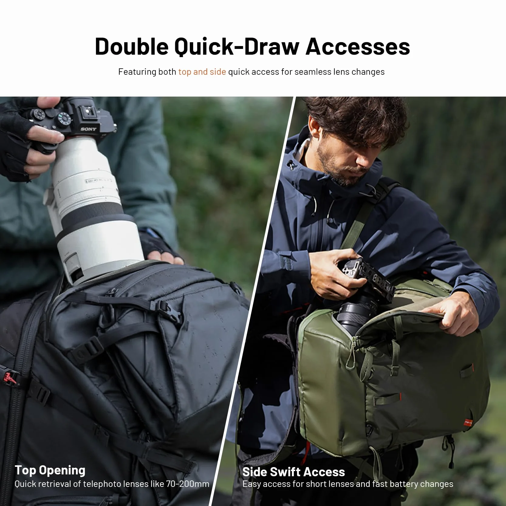 PGYTECH OnePro Focux plecak wodoszczelny, 25-35 l, do lustrzanek cyfrowych / lustrzanek / obiektywów bez lusterek, statywu, ochrona przed deszczem, plecak fotograficzny do wędrówek, z kieszenią na