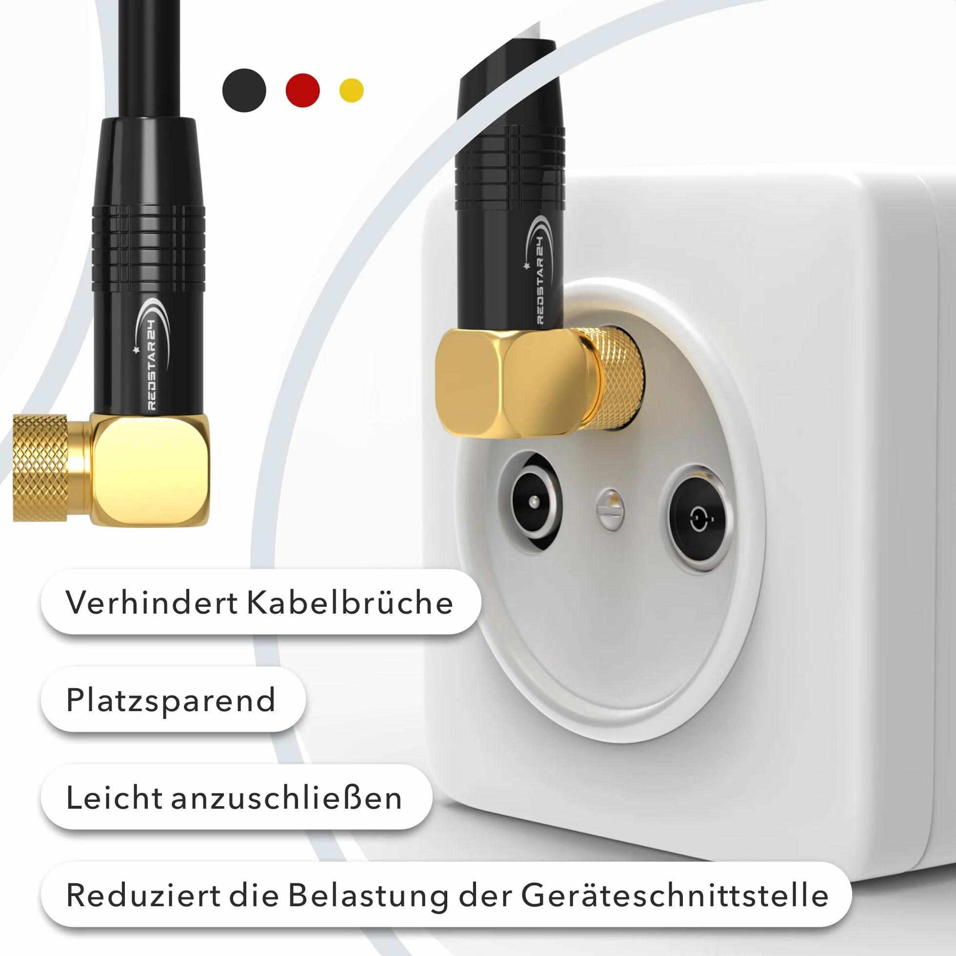Kabel satelitarny 1 m kabel satelitarny SAT TV kabel antenowy cyfrowy kabel koncentryczny do Internetu 2 x wtyczka F 90° kątowa wtyczka kątowa router modem kabel przyłączeniowy HD 4K UHD DVB-S DVB-S2