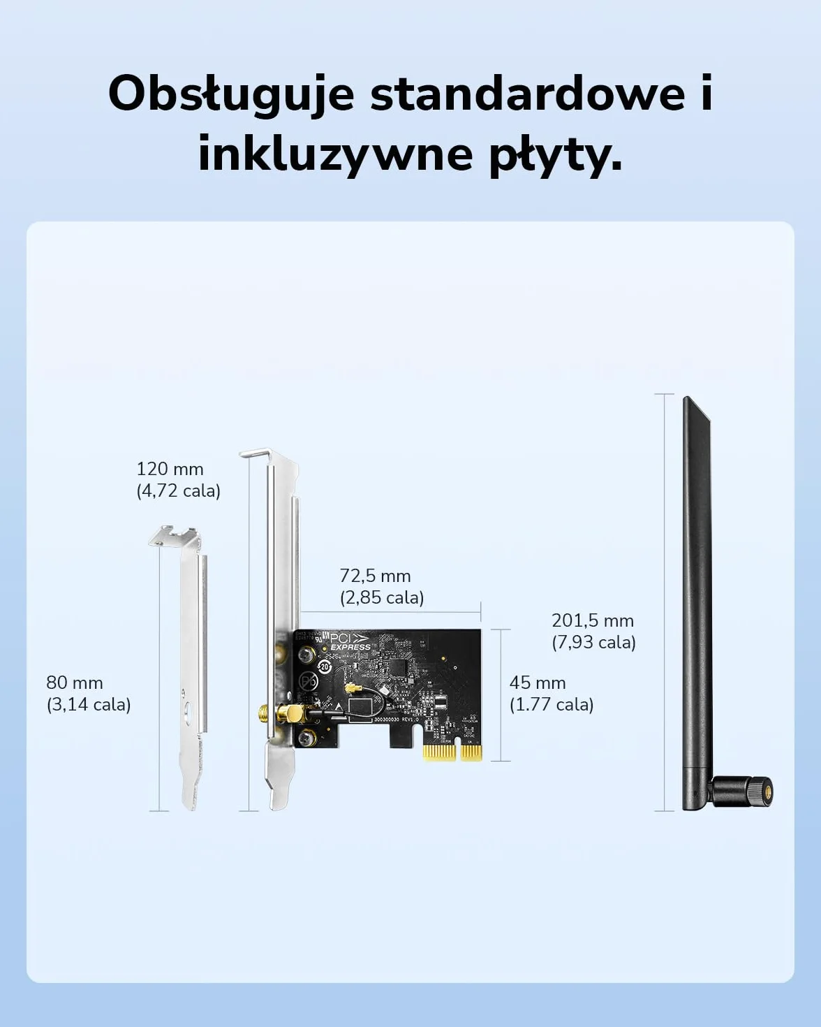 Cudy AC650 bezprzewodowy dwupasmowy adapter PCIe WiFi do komputera, 650 Mb/s WiFi 5 prędkości, 5 GHz/2,4 GHz, 802.11ac/n, kompatybilny z Windows 11/10, zawiera wsporniki standardowe i niskoprofilowe