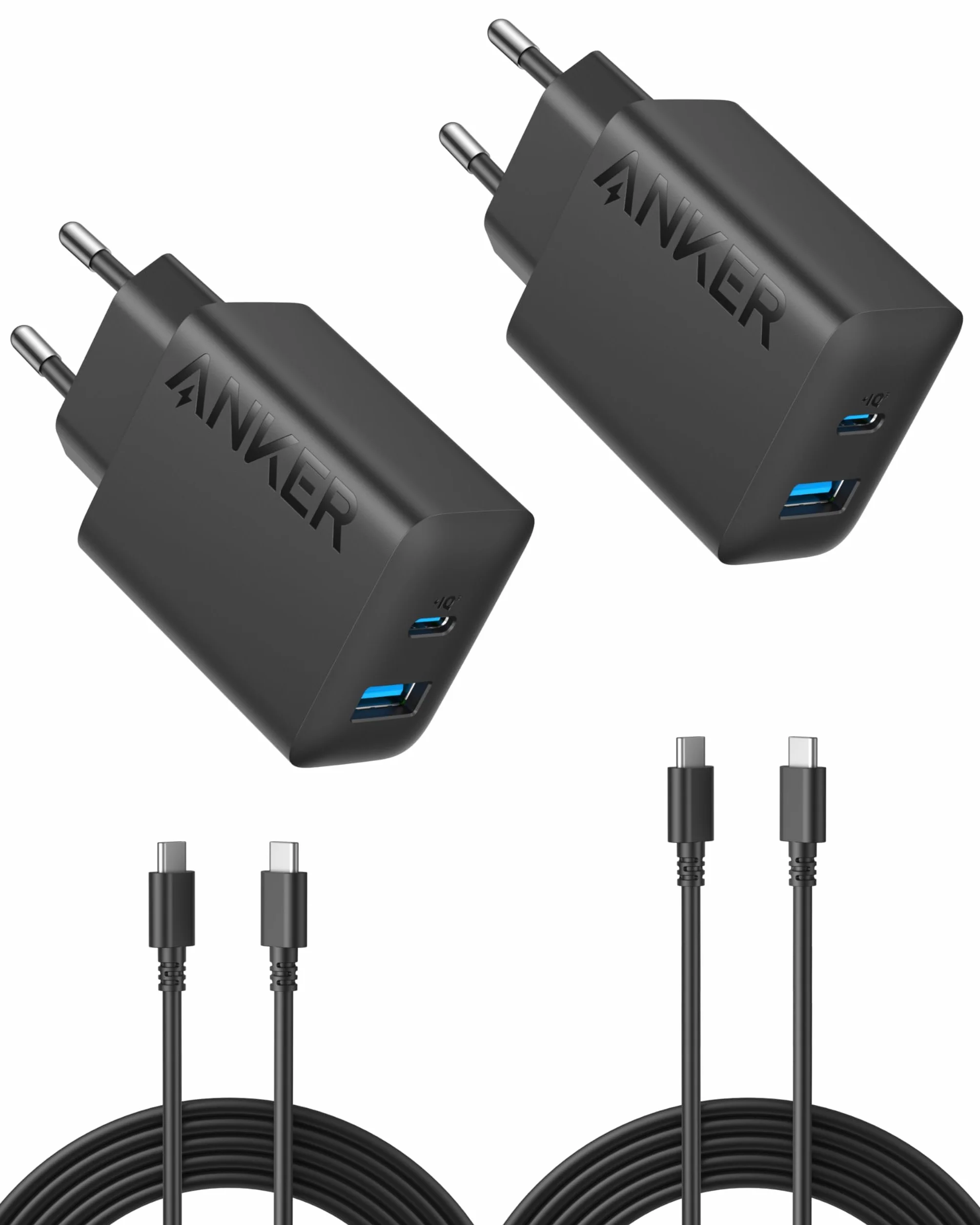 Anker Ładowarka do iPhone'a 20 W USB C, ładowarka do iPada, szybkie ładowanie, kompatybilna z iPhone 17/16/15 iPad i innymi (kabel USB C 150 cm w zestawie)
