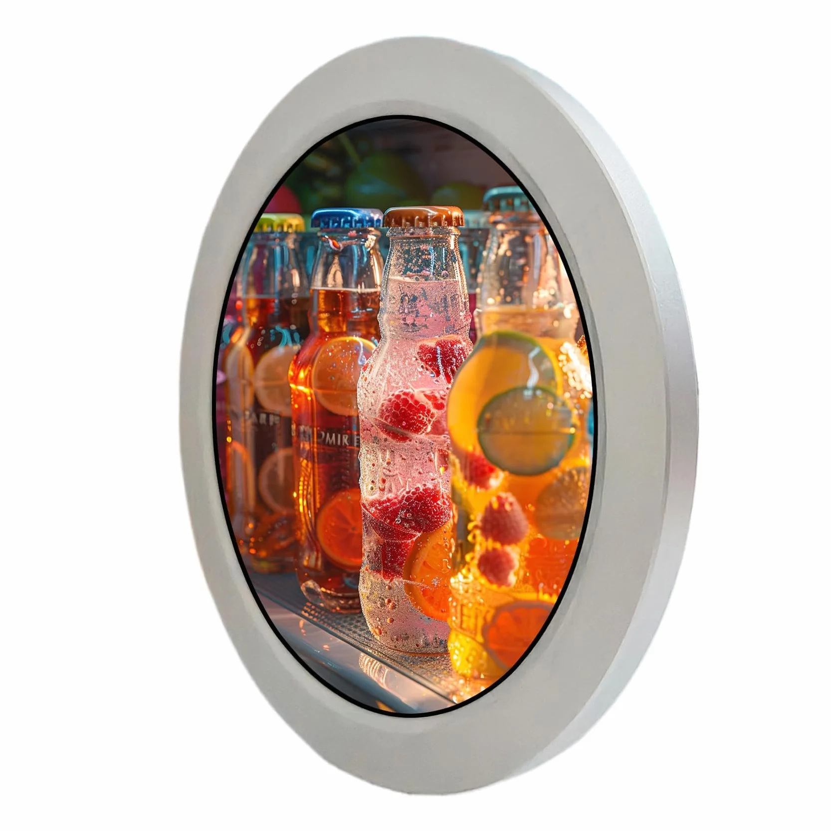 VSDISPLAY Okrągły monitor LCD wyświetlacza 3" 800x800 330 nitów, srebrny | do inteligentnych zegarów, R-Pi, urządzeń przemysłowych