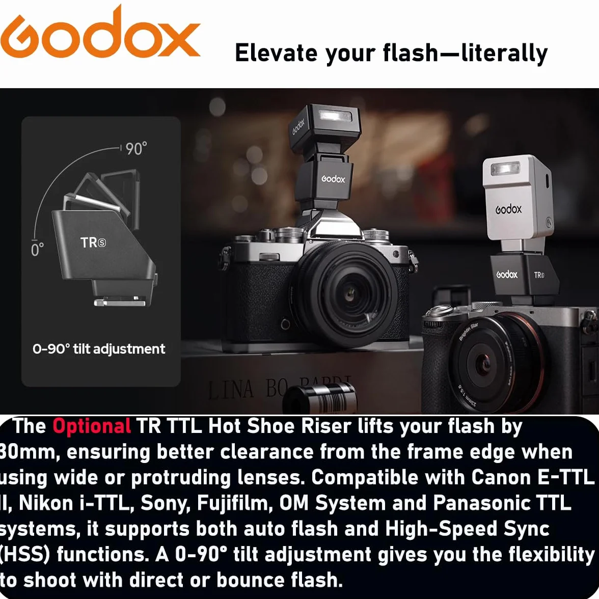 Flash GODOX IT22F do Fujifilm, IT22F TTL Auto-flash, kompatybilny z Fujifilm X100VI GFX100RF XS20 XS10 XT30 II XT5 XM5 GFX50S GFX50R X-T4 X-T3 X-E4