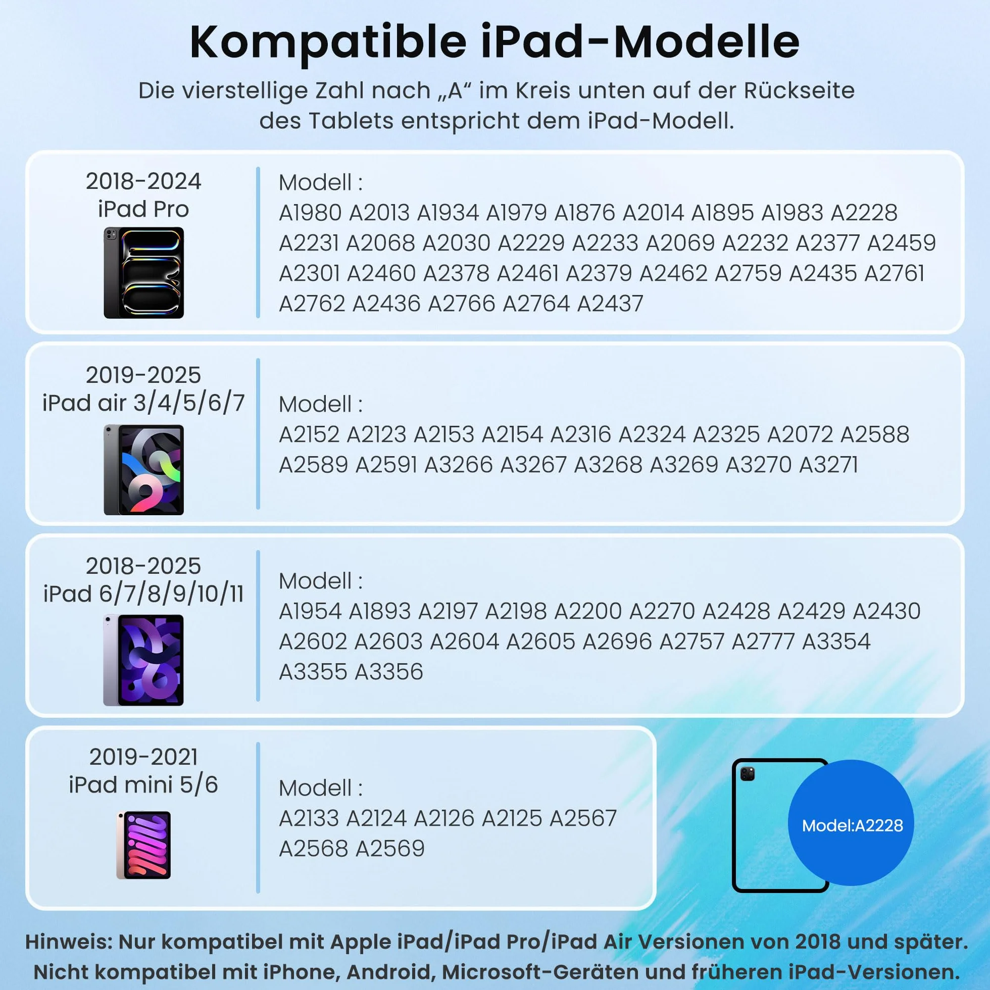 YISH Stylus do iPada 2018-2025: z magnetycznym mocowaniem, czułością na nachylenie i odrzucaniem dłoni | Kompatybilny z iPad 6/7/8/9/10/11, Air 3/4/5/M2/M3, Mini 5/6, Pro M4/11″/12,9″/13″