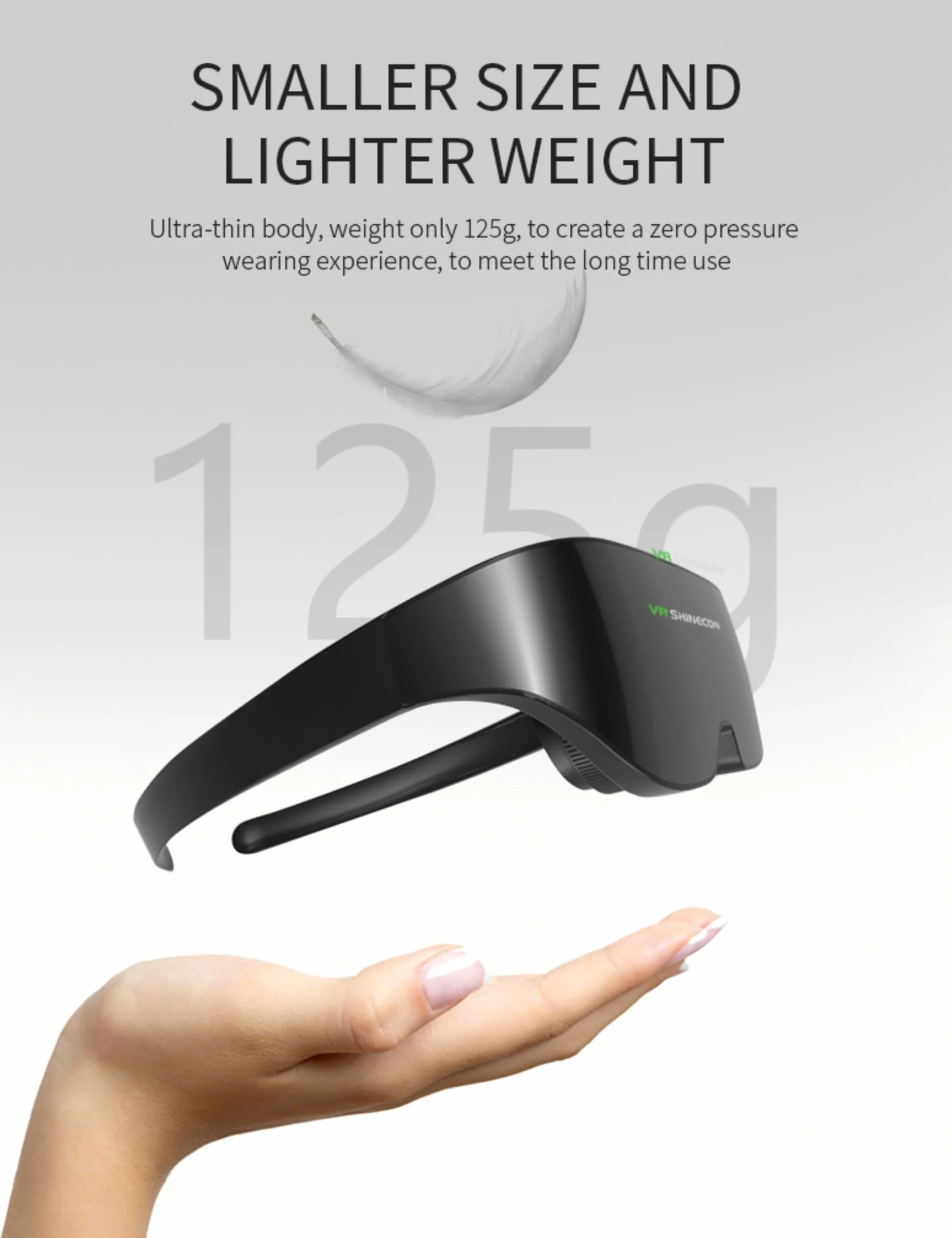 Okulary Wideo 3D z Ekranem Bezprzewodowego Wi-Fi 4K, 2,1-calowe Inteligentne Okulary VR 1058PPI, Okulary Wirtualnej Rzeczywistości, Okulary do Wyświetlania Gier HD dla
