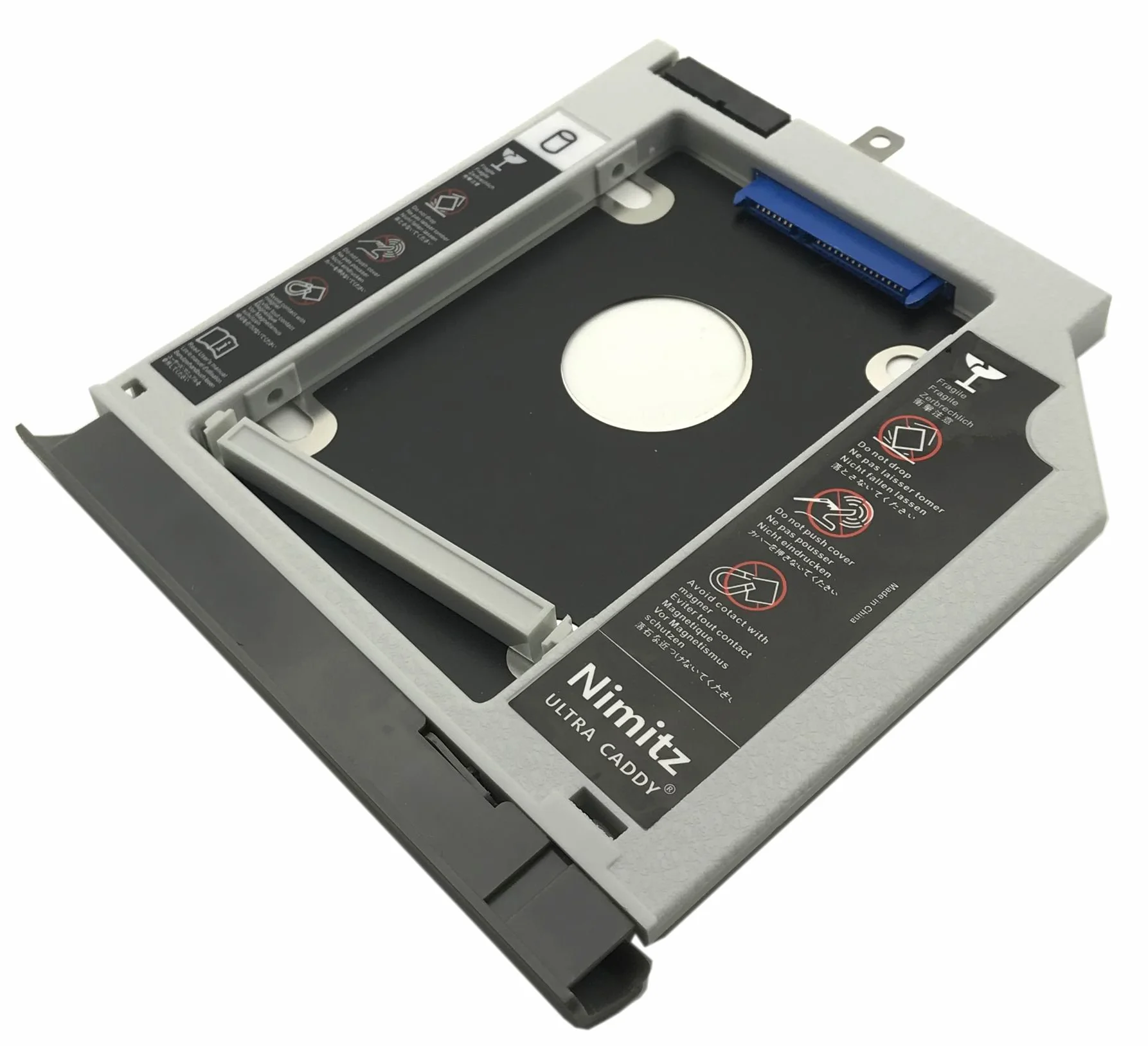 Dysk twardy Caddy na drugi dysk twardy/SSD, do Lenovo Ideapad 320 / 330 / 520 z panelem przednim, szary